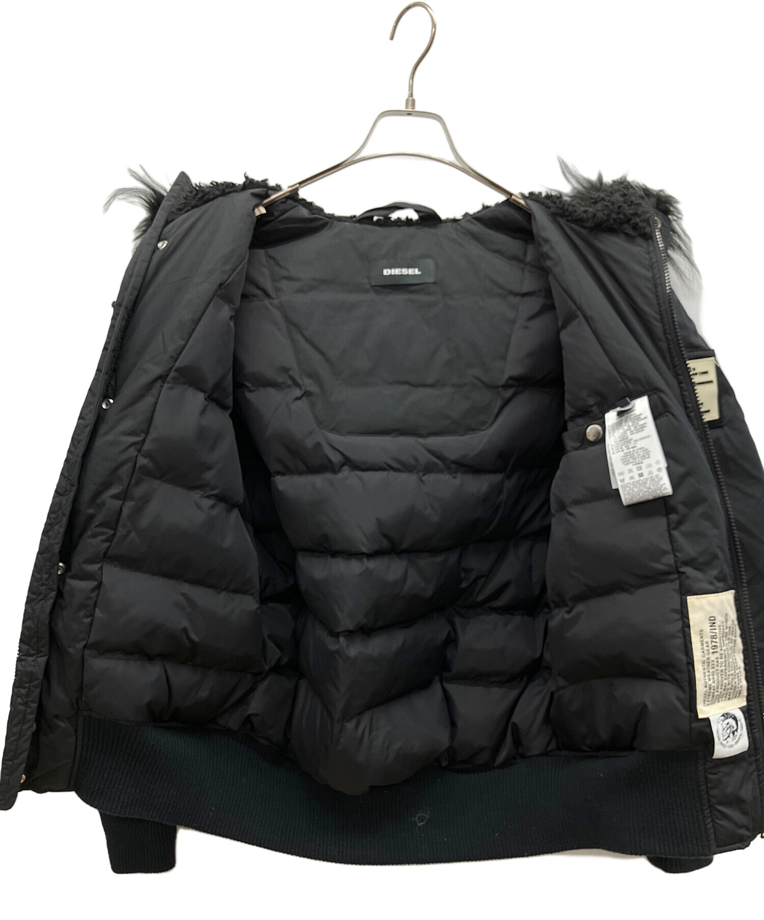 中古・古着通販】DIESEL (ディーゼル) 中綿ジャケット ブラック サイズ