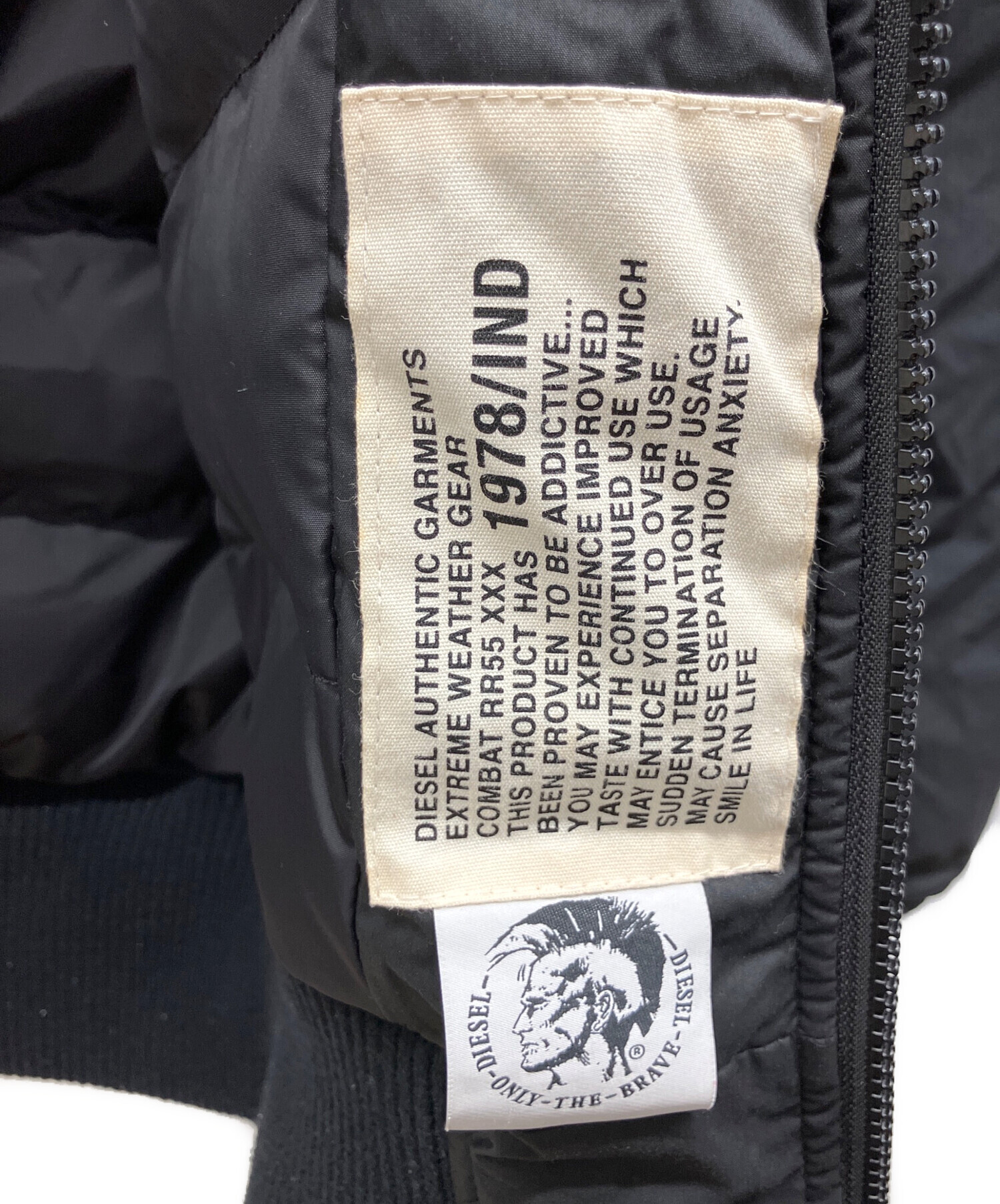 中古・古着通販】DIESEL (ディーゼル) 中綿ジャケット ブラック サイズ