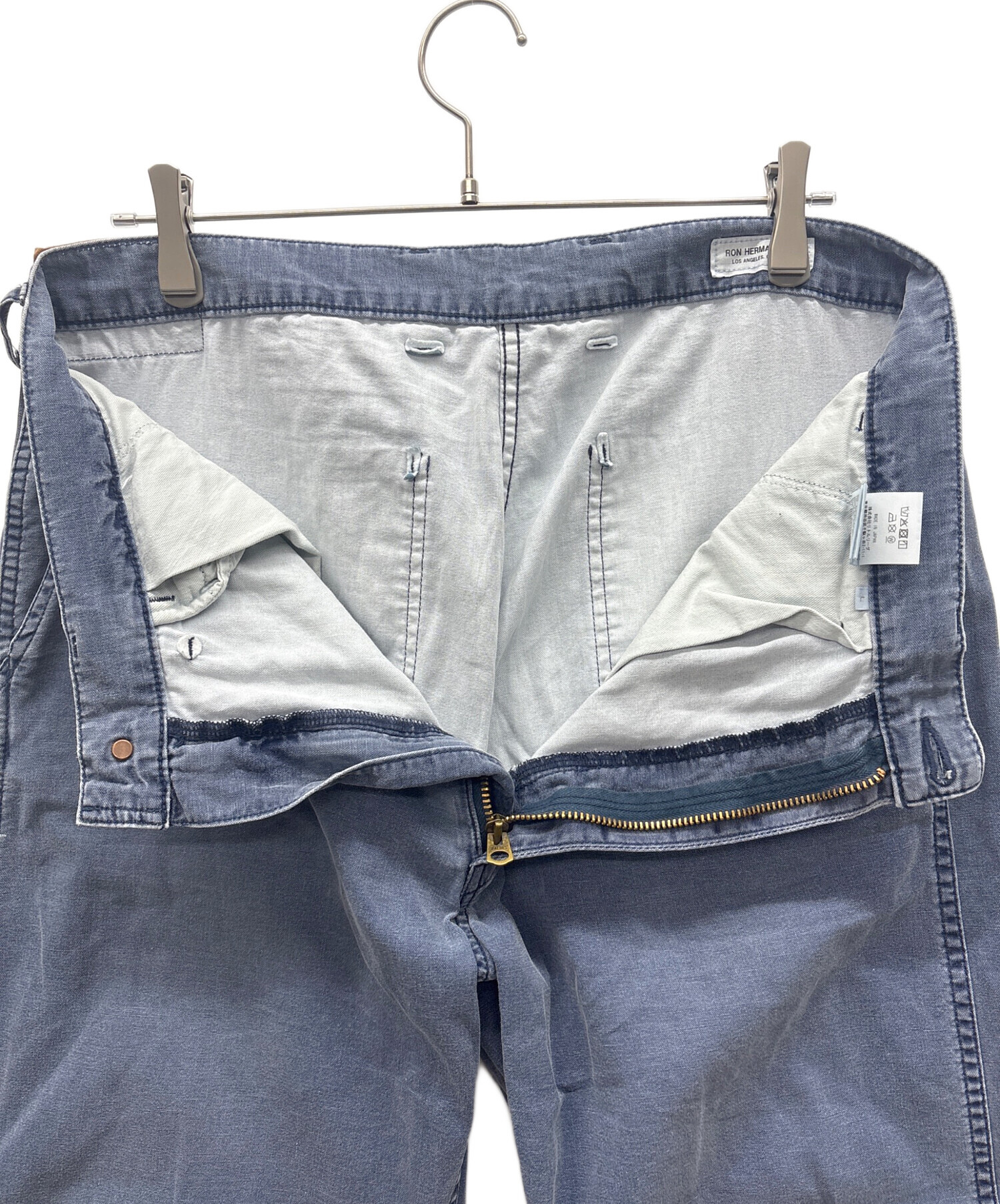 【美品】★ Ron Hermanロンハーマン　デニムワイドパンツ グレー　XS 中古・古着通販】Ron Herman (ロンハーマン) ライトデニムパンツ