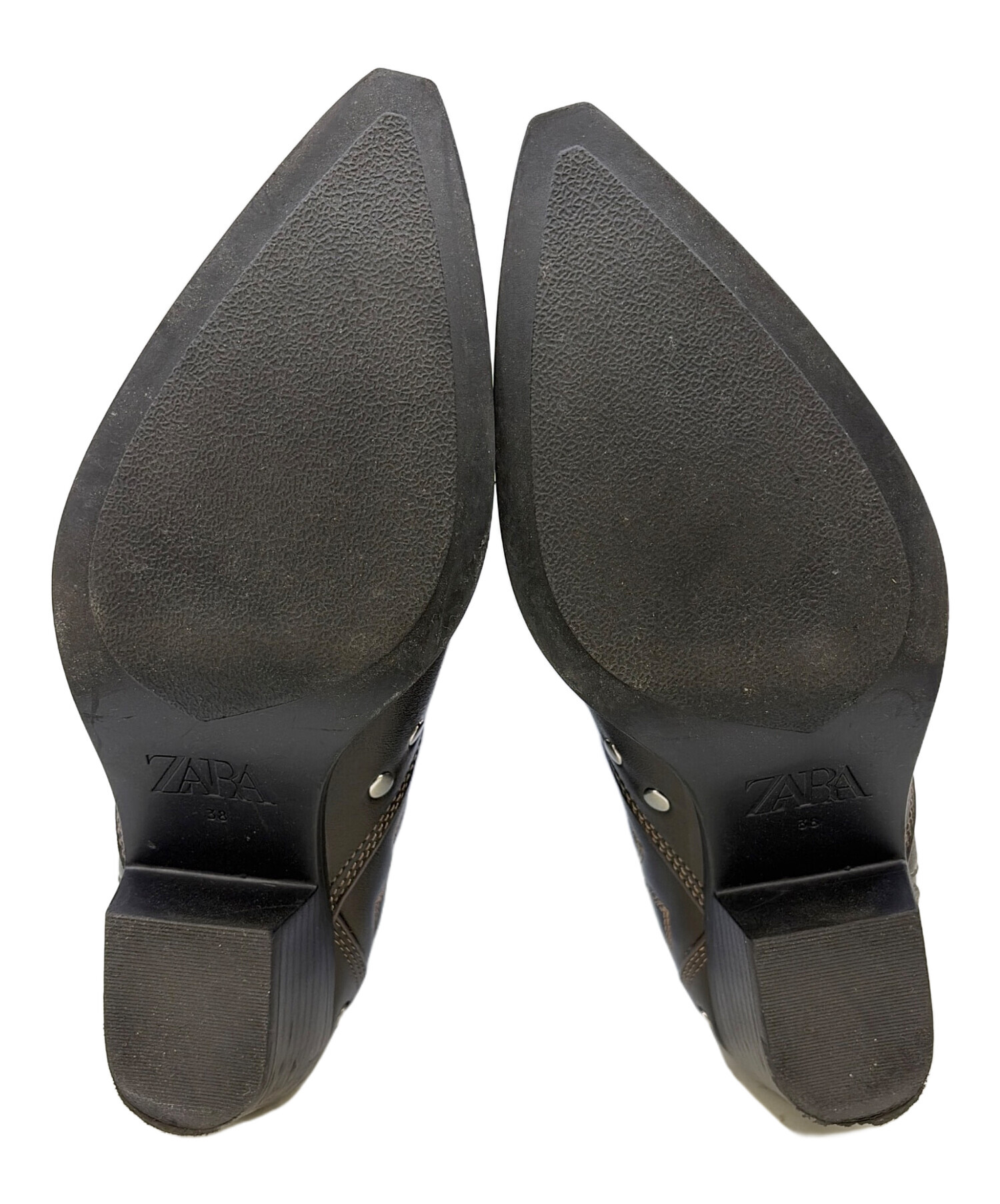 中古・古着通販】ZARA (ザラ) ウェスタンブーツ ブラウン サイズ:38