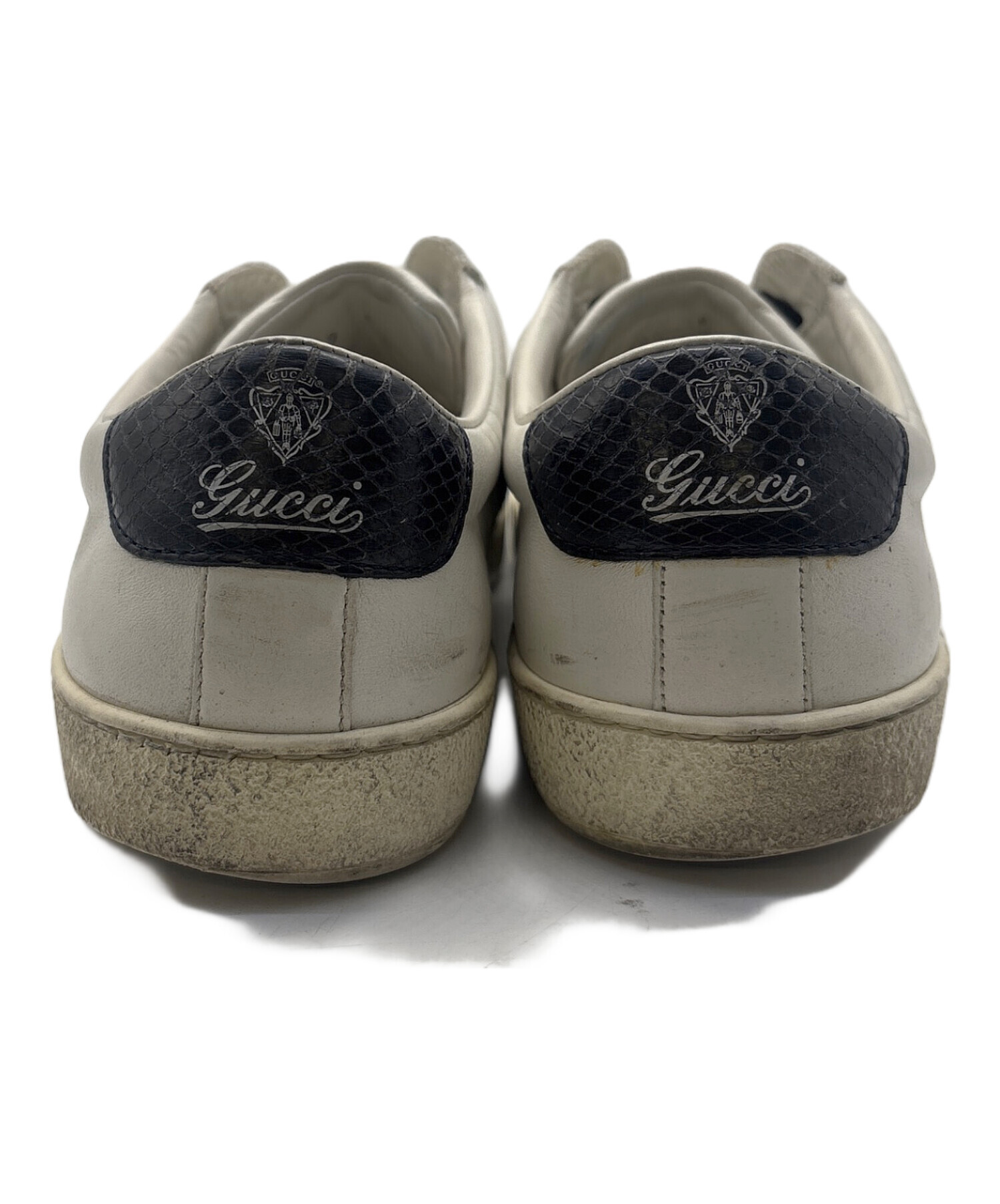 中古・古着通販】GUCCI (グッチ) スリッポン レッド×ネイビー×ホワイト