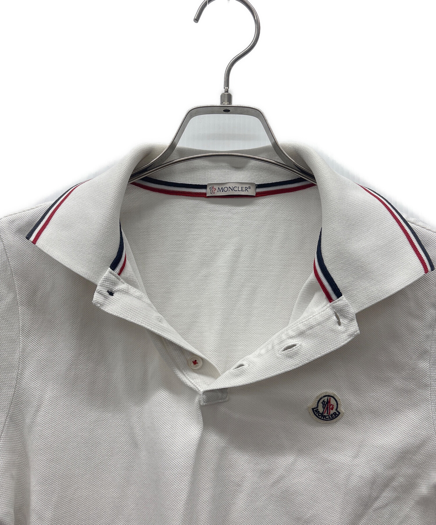 中古・古着通販】MONCLER (モンクレール) ポロシャツ ホワイト サイズ