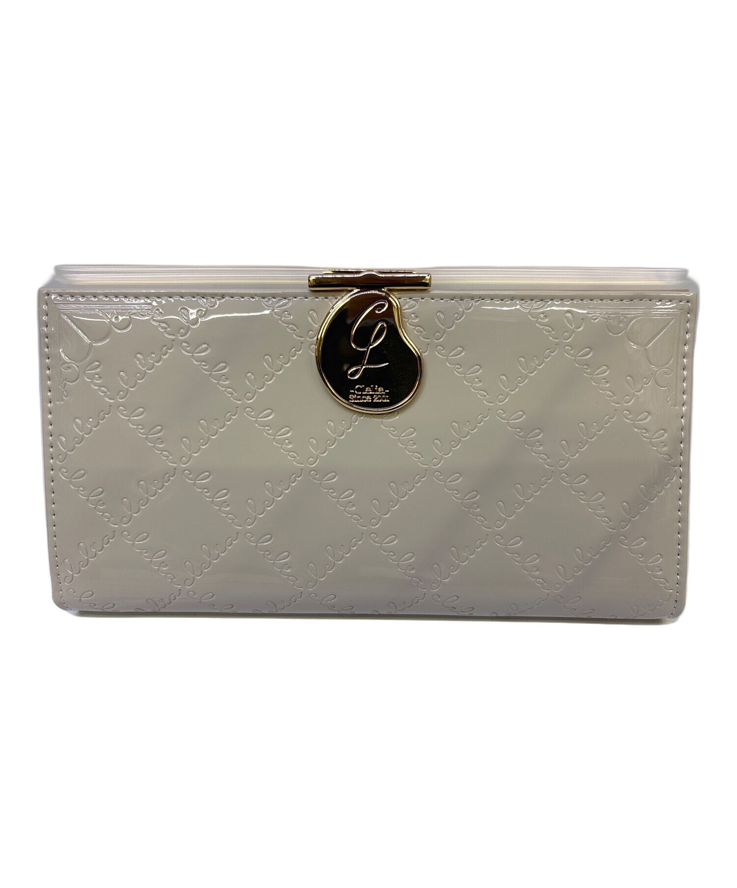 中古・古着通販】clelia (クレリア) 長財布 ベージュ×ゴールド 