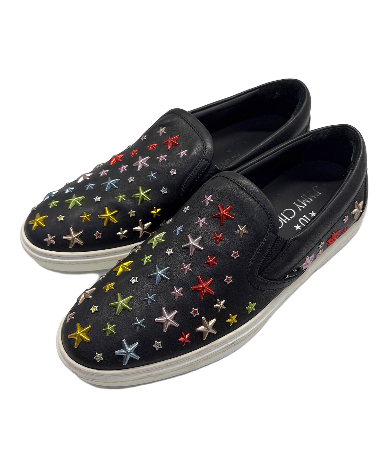 中古・古着通販】JIMMY CHOO (ジミーチュウ) スリッポン ブラック