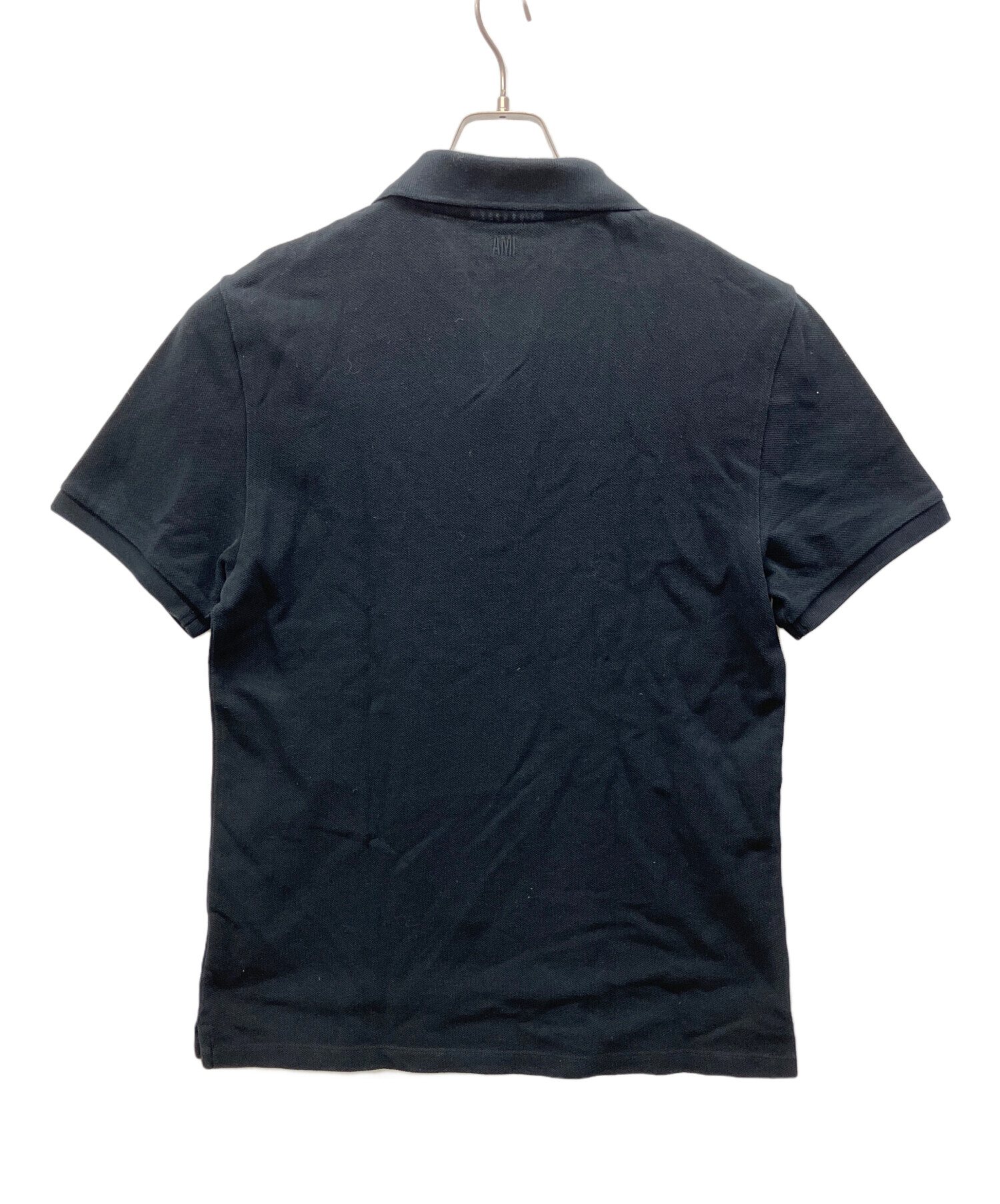 中古・古着通販】ami (アミ) 半袖ポロシャツ ブラック×レッド サイズ:M