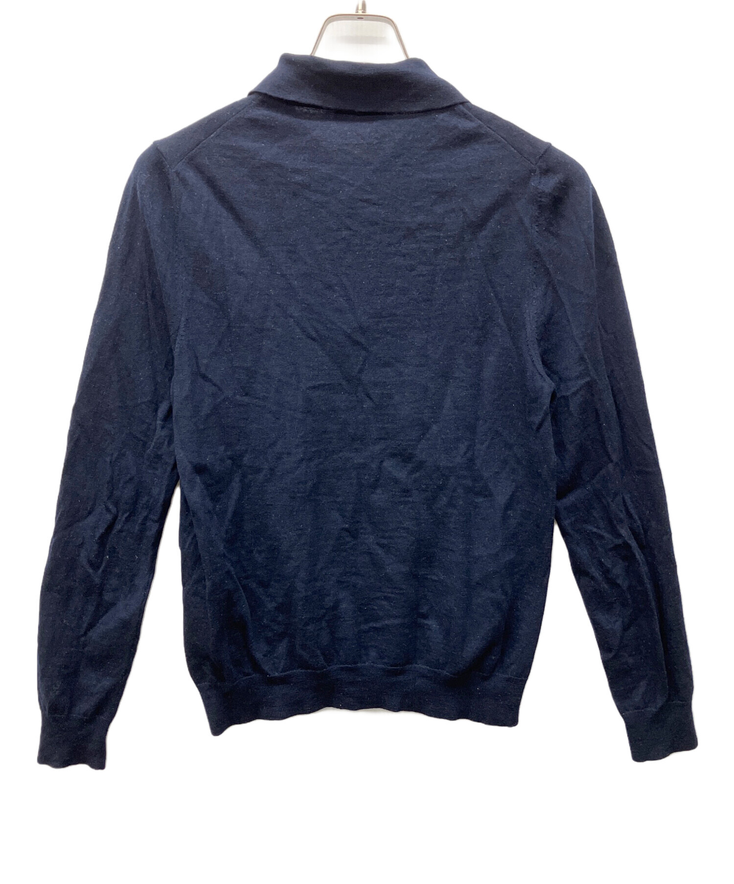 中古・古着通販】PRADA (プラダ) ニットポロシャツ ネイビー サイズ:50