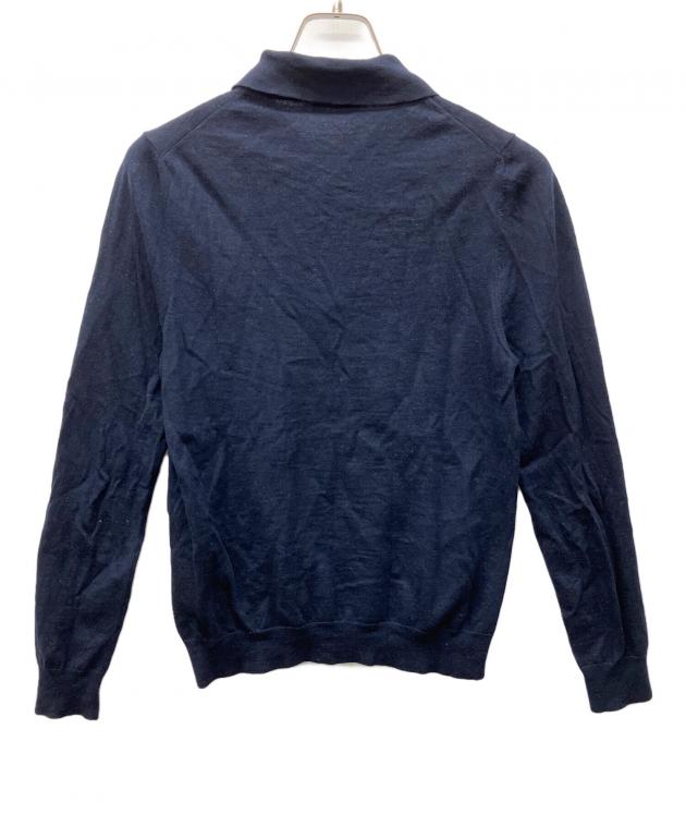 中古・古着通販】PRADA (プラダ) ニットポロシャツ ネイビー サイズ:50