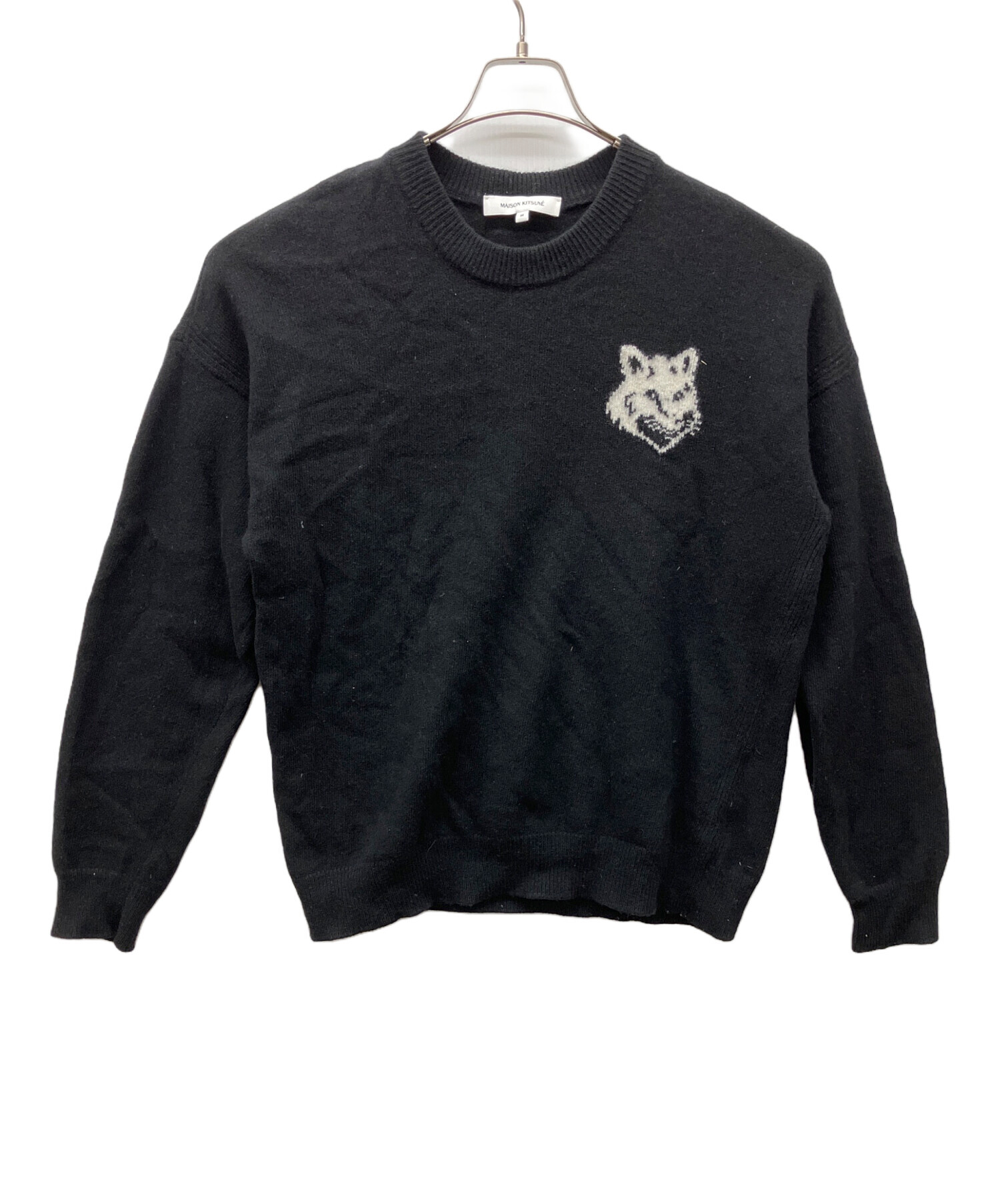 中古・古着通販】maison kitsune (メゾンキツネ) 厚手ニット ブラック