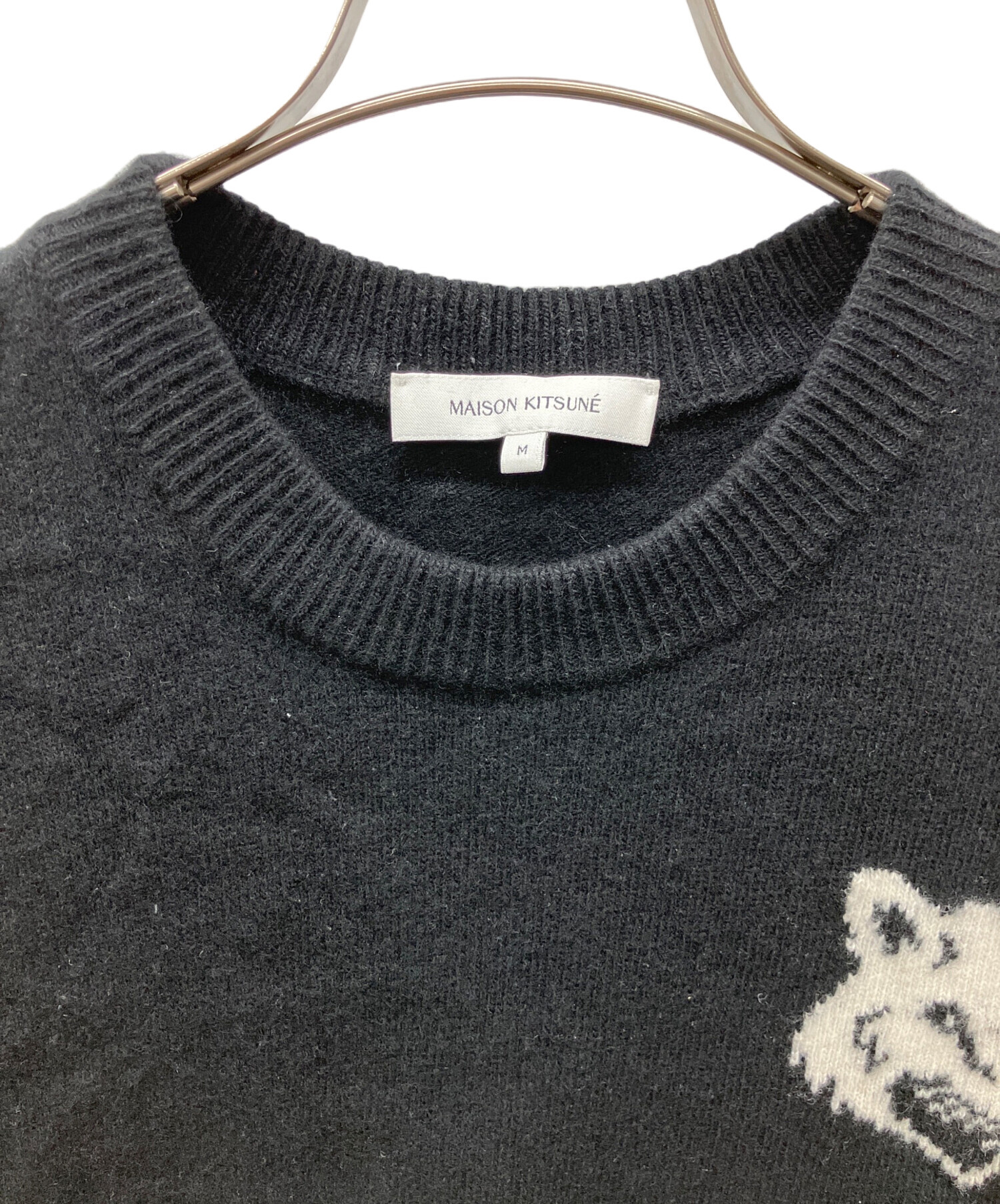 中古・古着通販】maison kitsune (メゾンキツネ) 厚手ニット ブラック