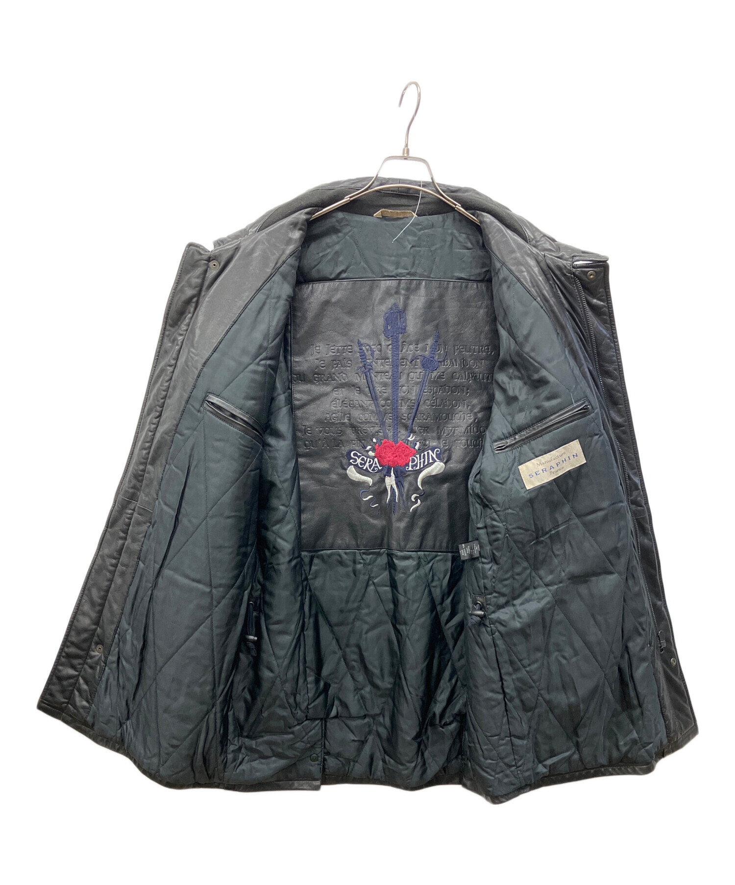 中古・古着通販】SERAPHIN (セラフィン) レザージャケット ブラック