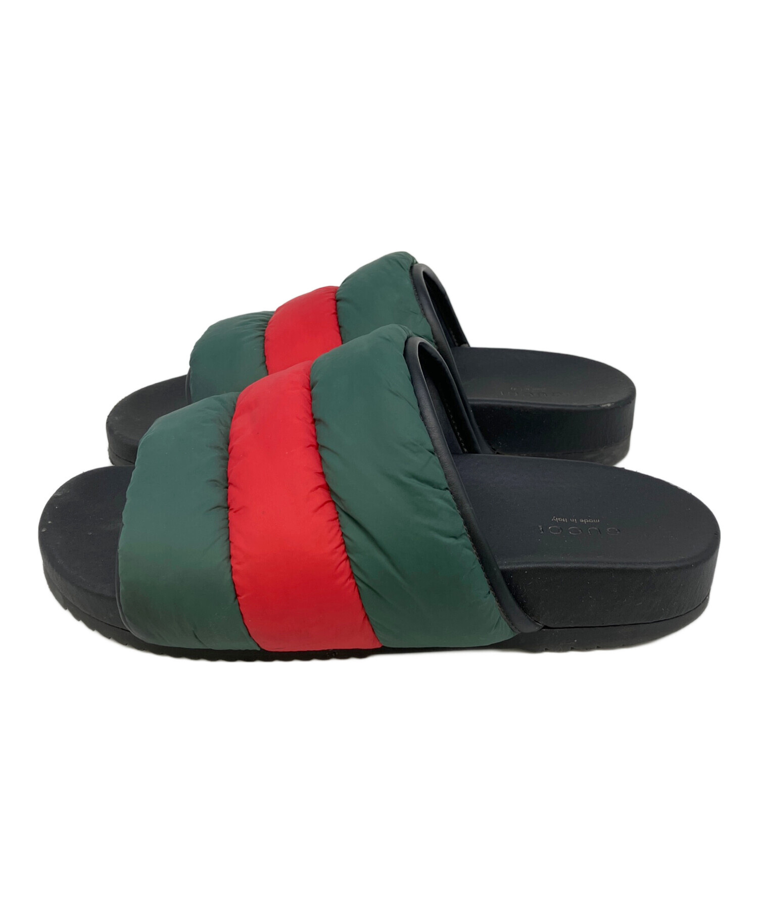 中古・古着通販】GUCCI (グッチ) サンダル グリーン×レッド×ブラック 
