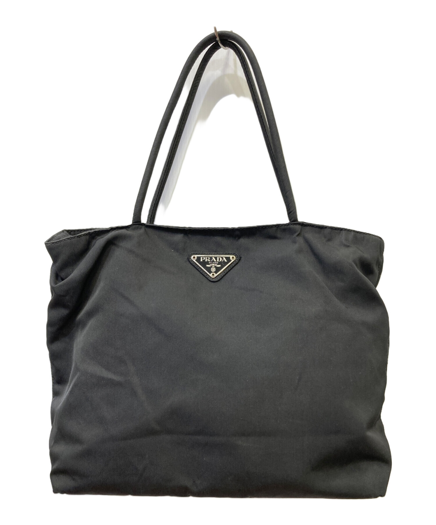 【良品】PRADA プラダ　トートバッグ　ナイロン　レザー　ブラック　黒　大容量 PRADA ブラック トートバッグ プラダ ブラック トートバッグ PRADA