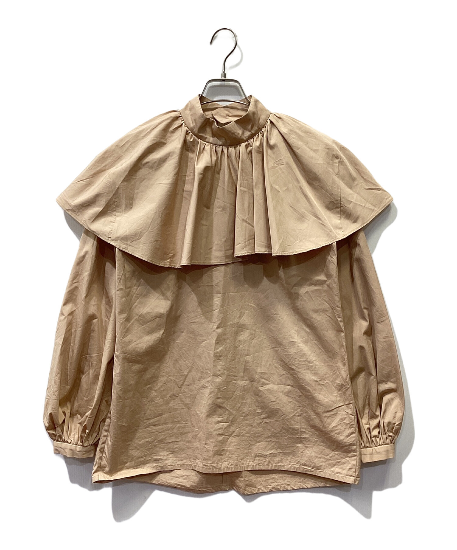 EVA MANN ダブルラッフルショルダーブラウス 中古・古着通販】EVA MANN (エヴァ マン) ラッフルショルダーブラウス