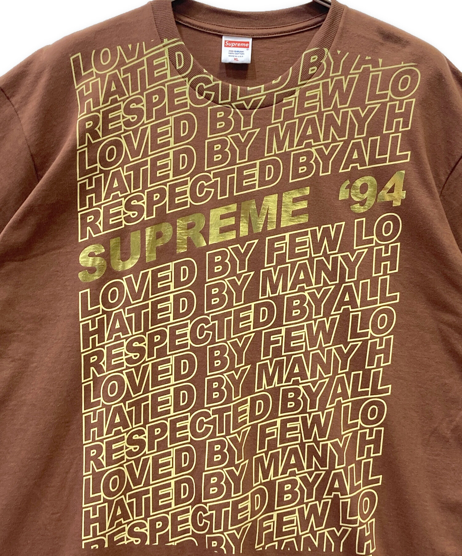 中古・古着通販】SUPREME (シュプリーム) 半袖Tシャツ ブラウン サイズ