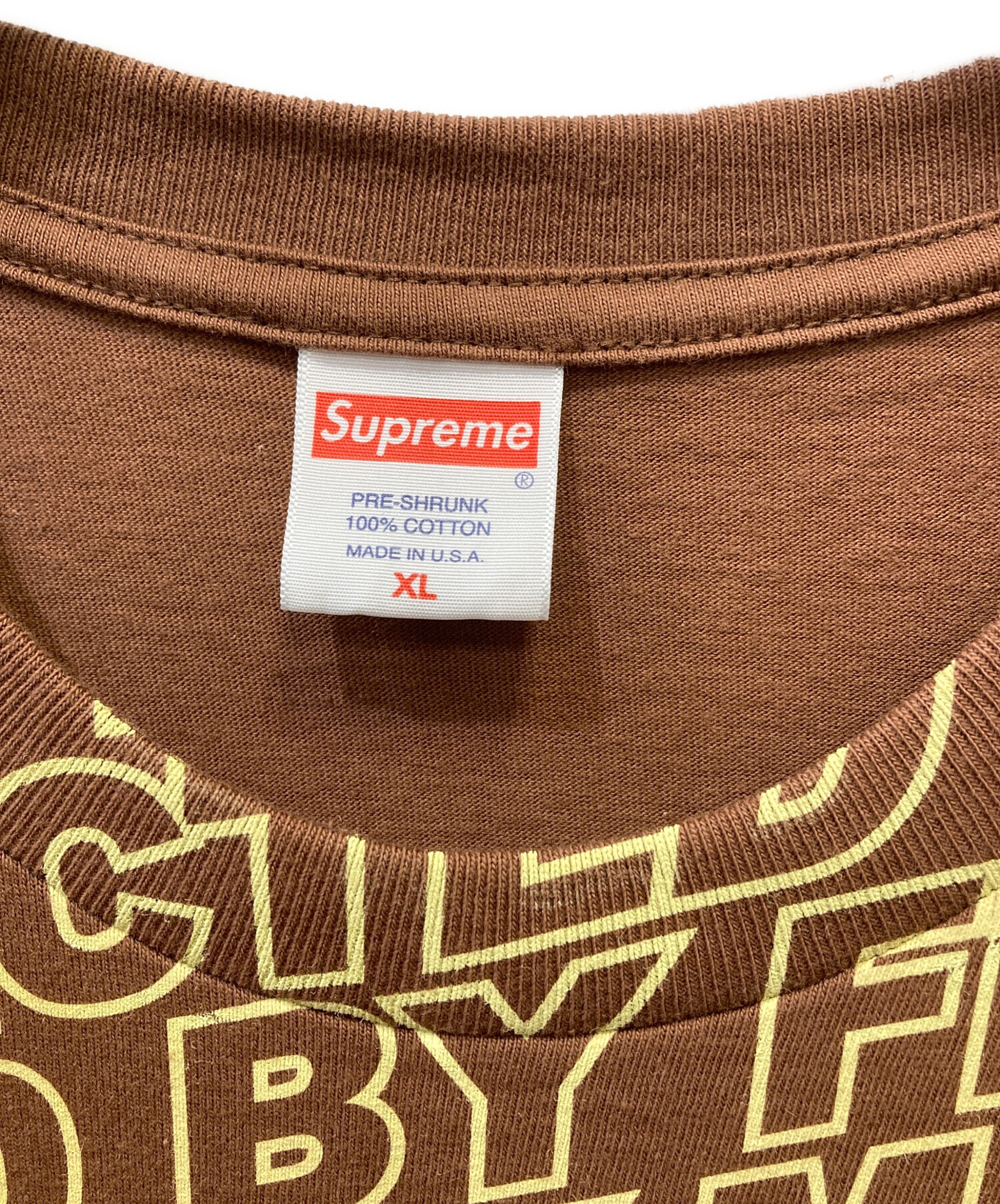 中古・古着通販】SUPREME (シュプリーム) 半袖Tシャツ ブラウン サイズ