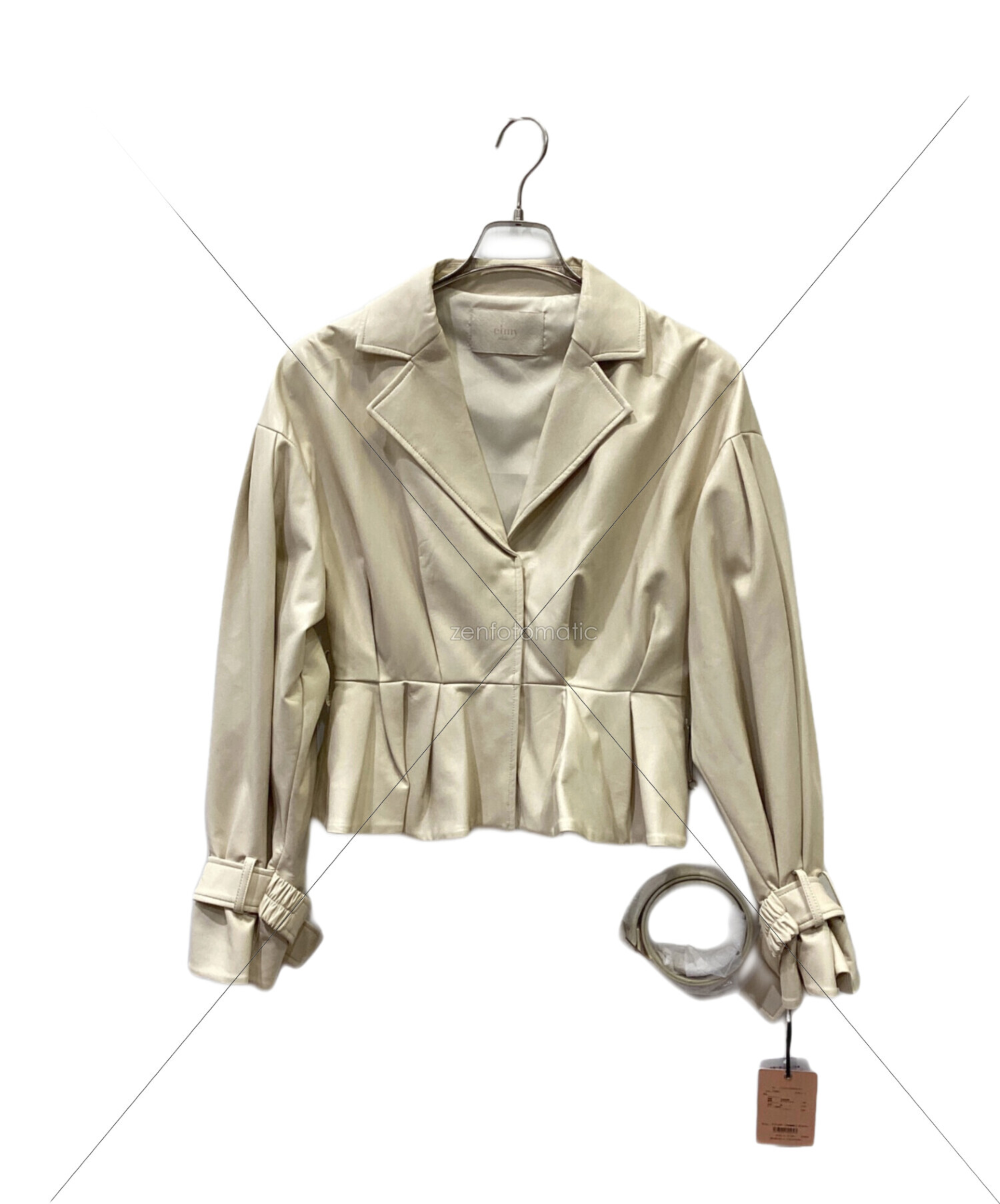 ジャケット・アウター hybrid leather tulle spring coat hybrid leather tulle spring coat 【公式通販】