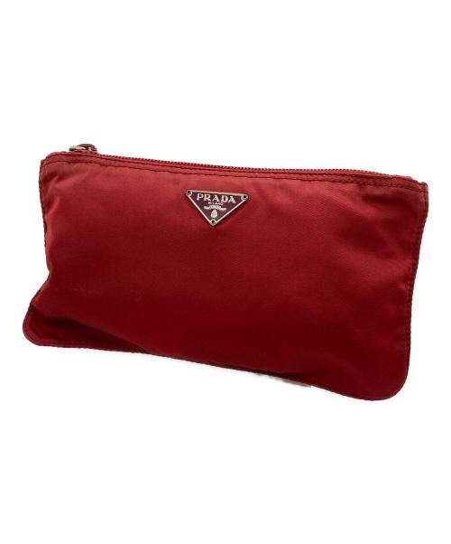 中古・古着通販】PRADA (プラダ) ナイロン ポーチ レッド｜ブランド