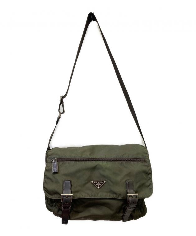 中古・古着通販】PRADA (プラダ) ナイロンショルダーバッグ カーキ