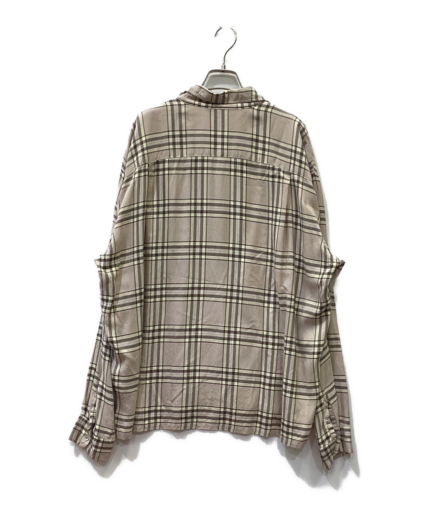 中古・古着通販】UNUSED (アンユーズド) チェックシャツ ベージュ