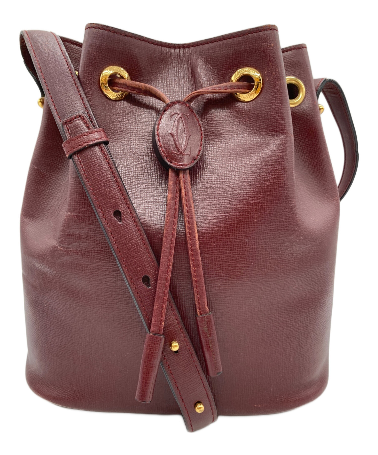 未使用☆カルティエ　レザー　ショルダーバッグカーナシエール ナノモデル　ボルドー 未使用☆カルティエ レザー ショルダーバッグカーナシエール