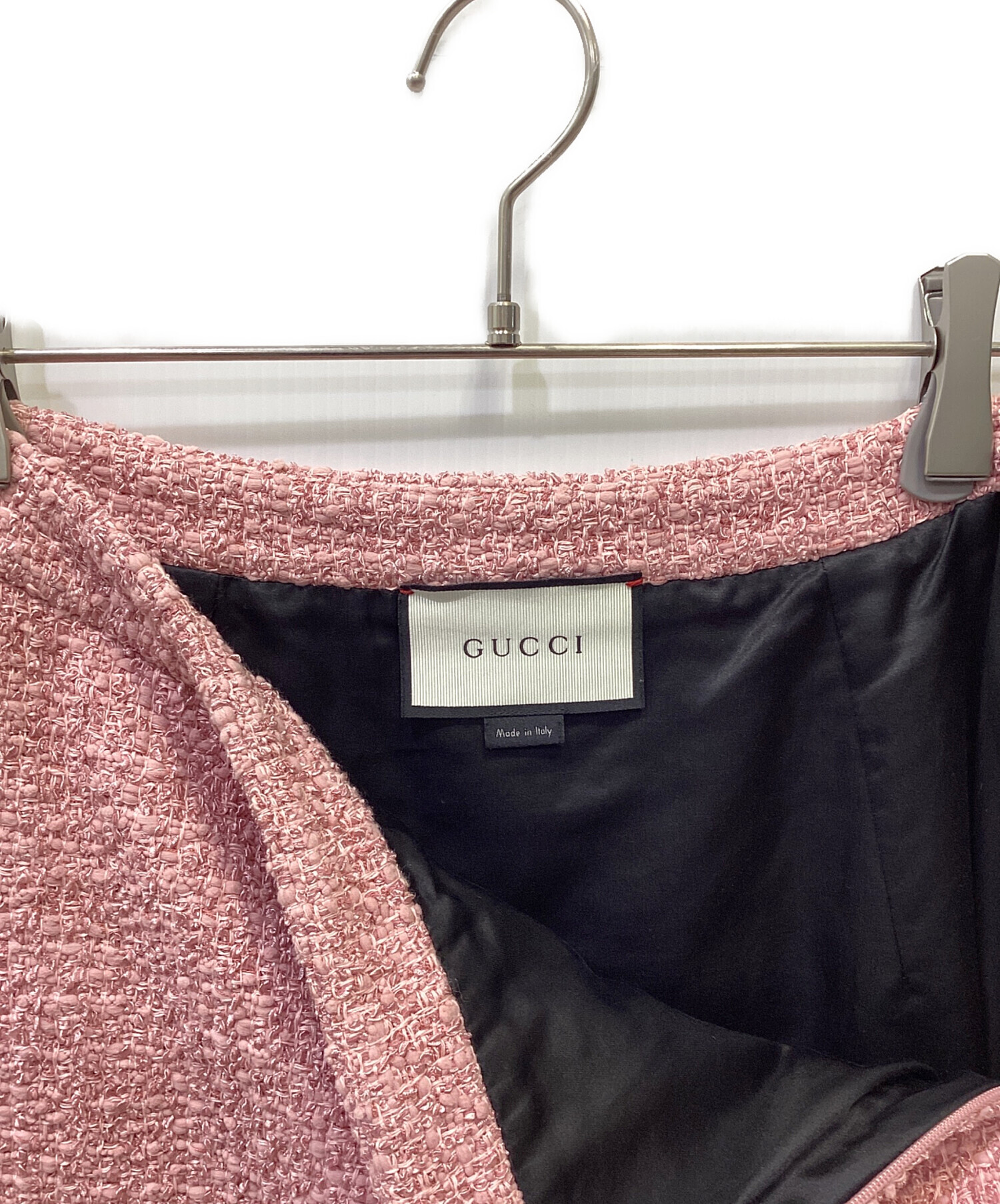 中古・古着通販】GUCCI (グッチ) ツイードスカート ピンク サイズ:38