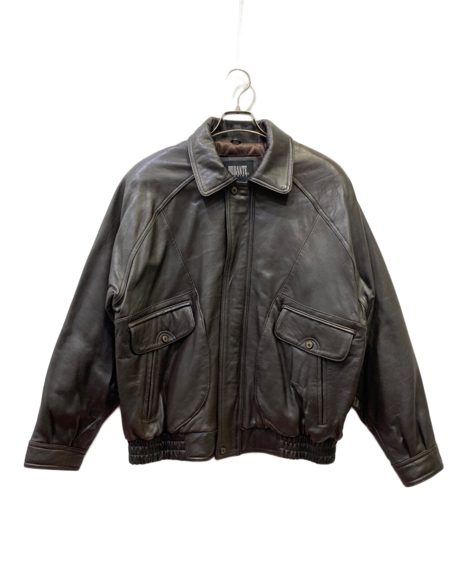 90's DURANTE レザージャケット 本革 ボンバー ブラウン 中古・古着通販】DURANTE (デュランテ) レザーブルゾン ダークブラウン