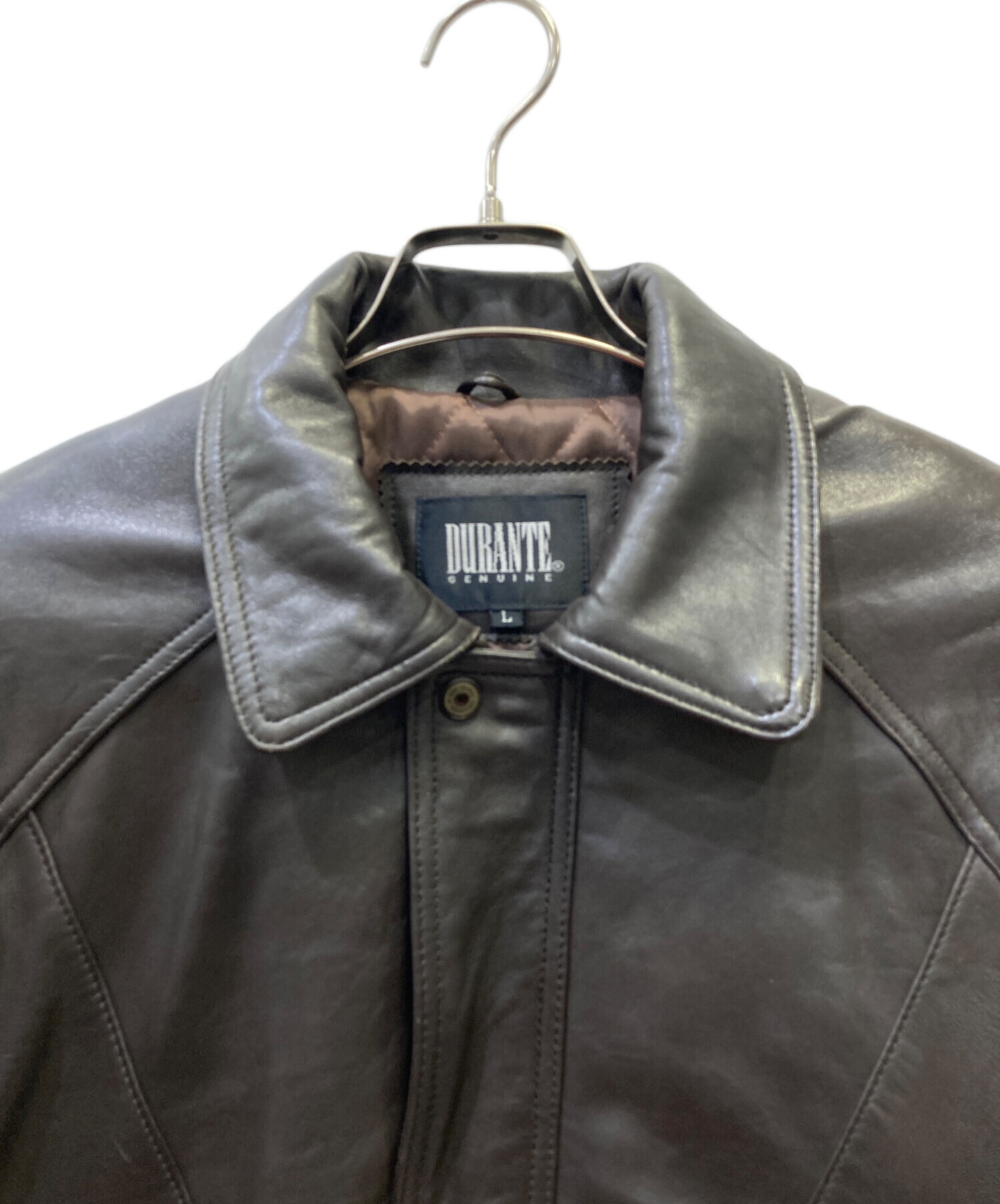 中古・古着通販】DURANTE (デュランテ) レザーブルゾン ダークブラウン 
