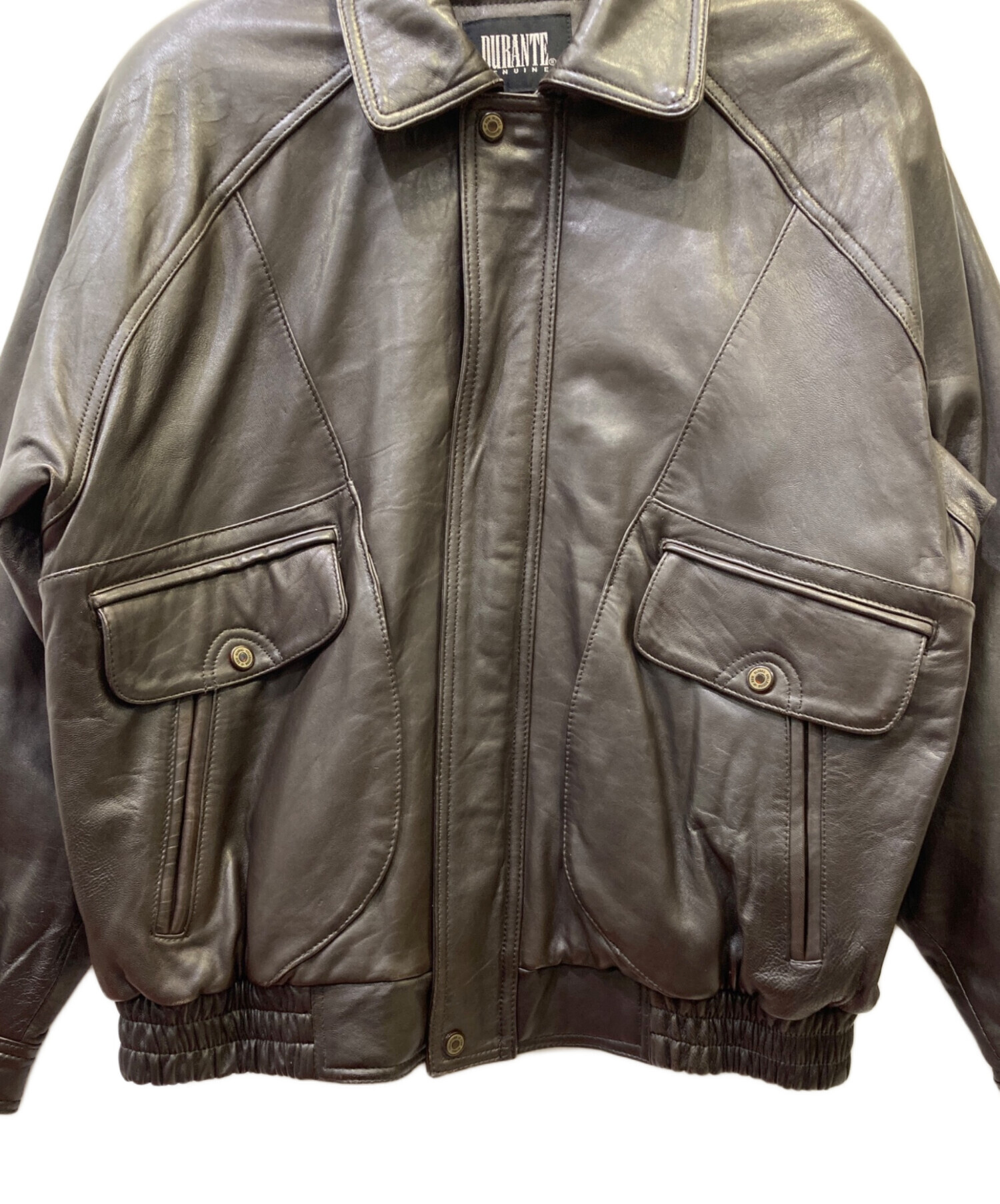 中古・古着通販】DURANTE (デュランテ) レザーブルゾン ダークブラウン