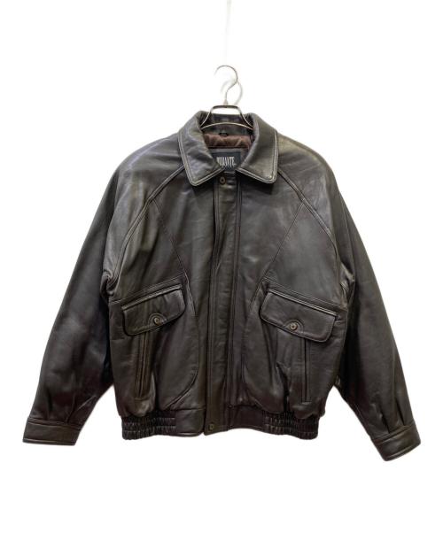 90's DURANTE レザージャケット 本革 ボンバー ブラウン 中古・古着通販】DURANTE (デュランテ) レザーブルゾン ダークブラウン
