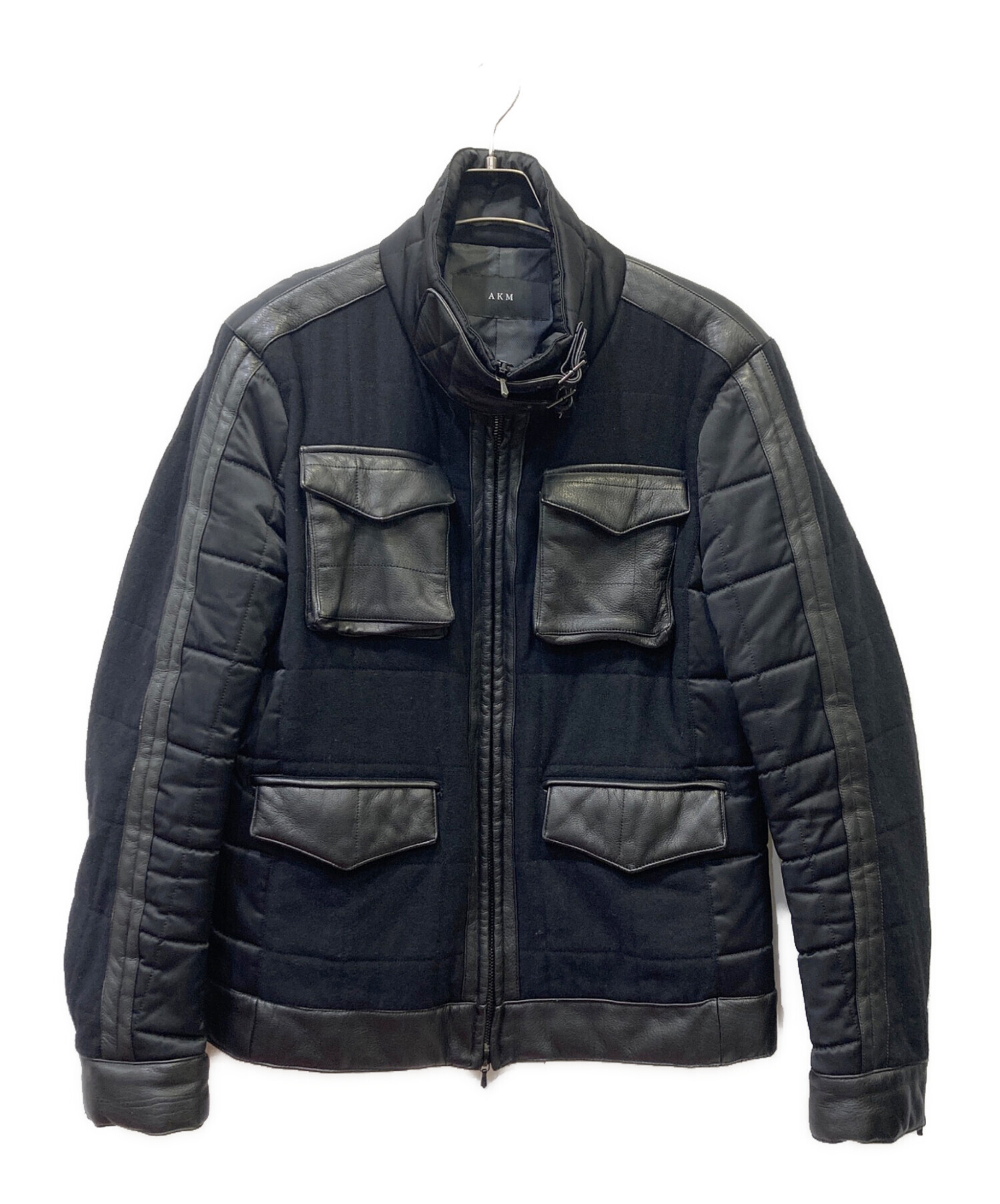中古・古着通販】AKM (エーケーエム) ウールレザーコンビジャケット 