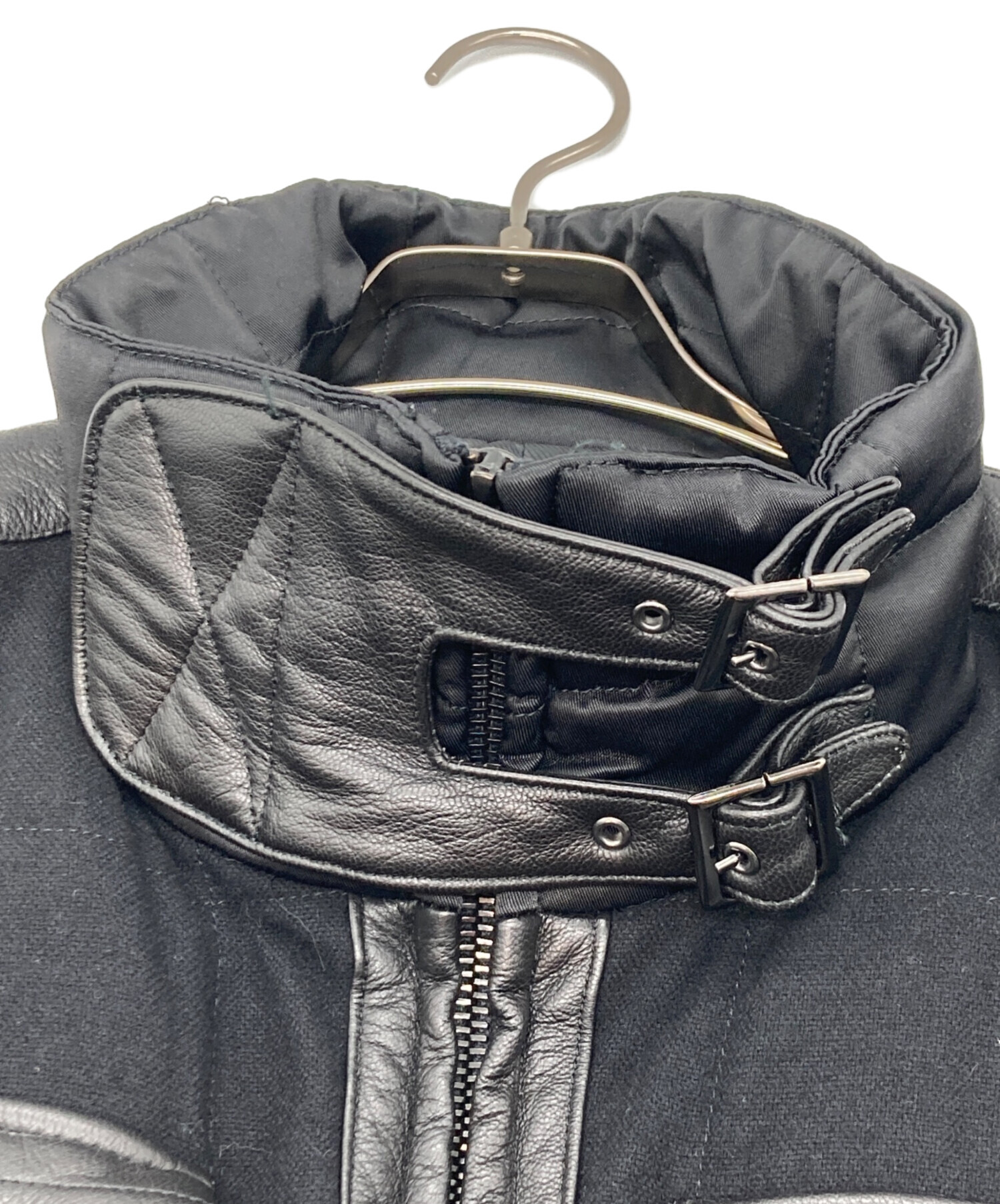 中古・古着通販】AKM (エーケーエム) ウールレザーコンビジャケット 