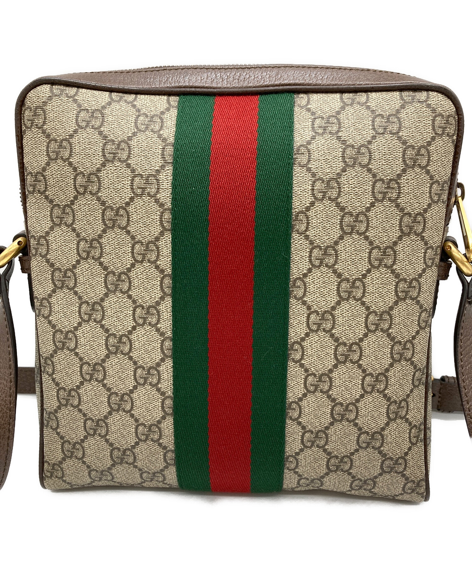 GUCCI ショルダーバッグ ブラウン/ターコイズ 中古・古着通販】GUCCI (グッチ) ショルダーバッグ ブラウン