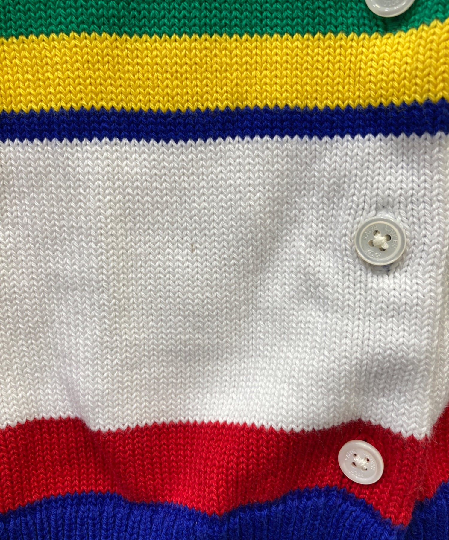 RALPH LAUREN　ボーダーカーディガン 中古・古着通販】POLO RALPH LAUREN (ポロ・ラルフローレン) コットン