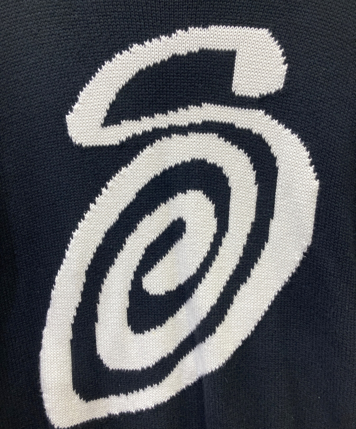 中古・古着通販】stussy (ステューシー) Curly S Sweater ブラック 