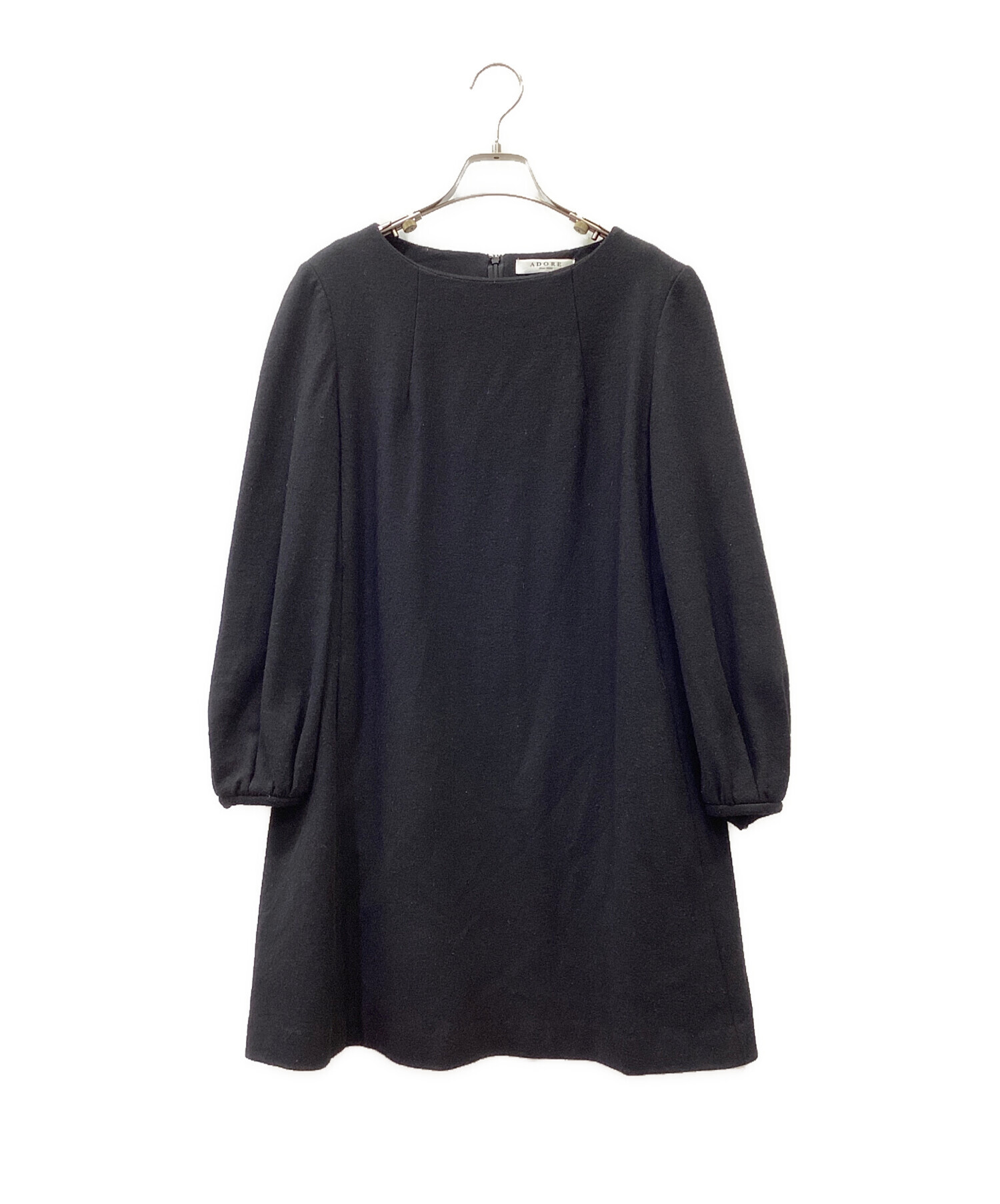 中古・古着通販】ADORE (アドーア) 長袖ワンピース ブラック サイズ:38 
