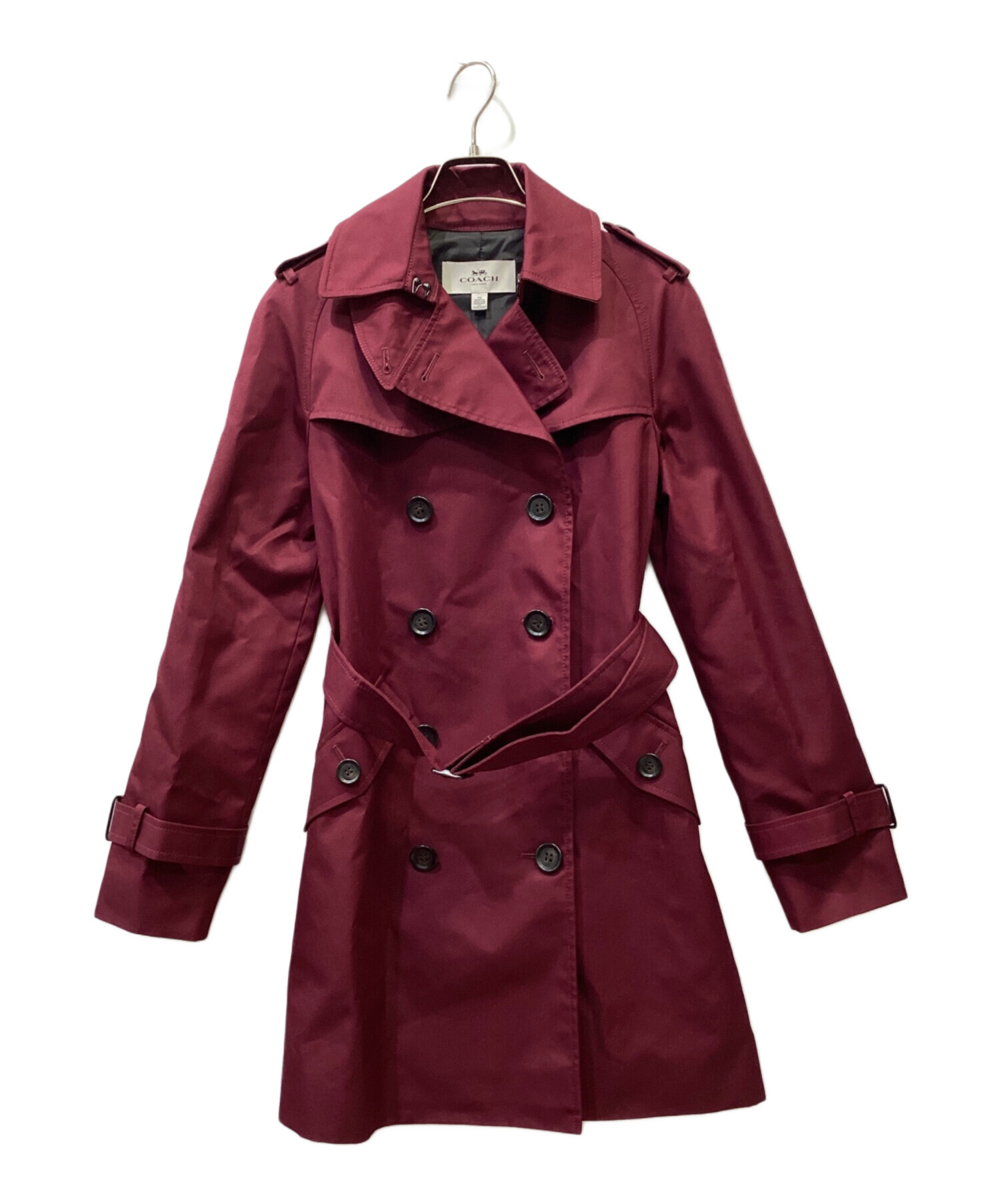 ★COACH★トレンチコートXS 中古・古着通販】COACH (コーチ) トレンチコート ベージュ サイズ:XS