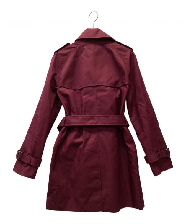 未使用品　COACH コーチ　トレンチコート　レザー　シグネチャー　XS 中古・古着通販】COACH (コーチ) トレンチコート ワインレッド サイズ