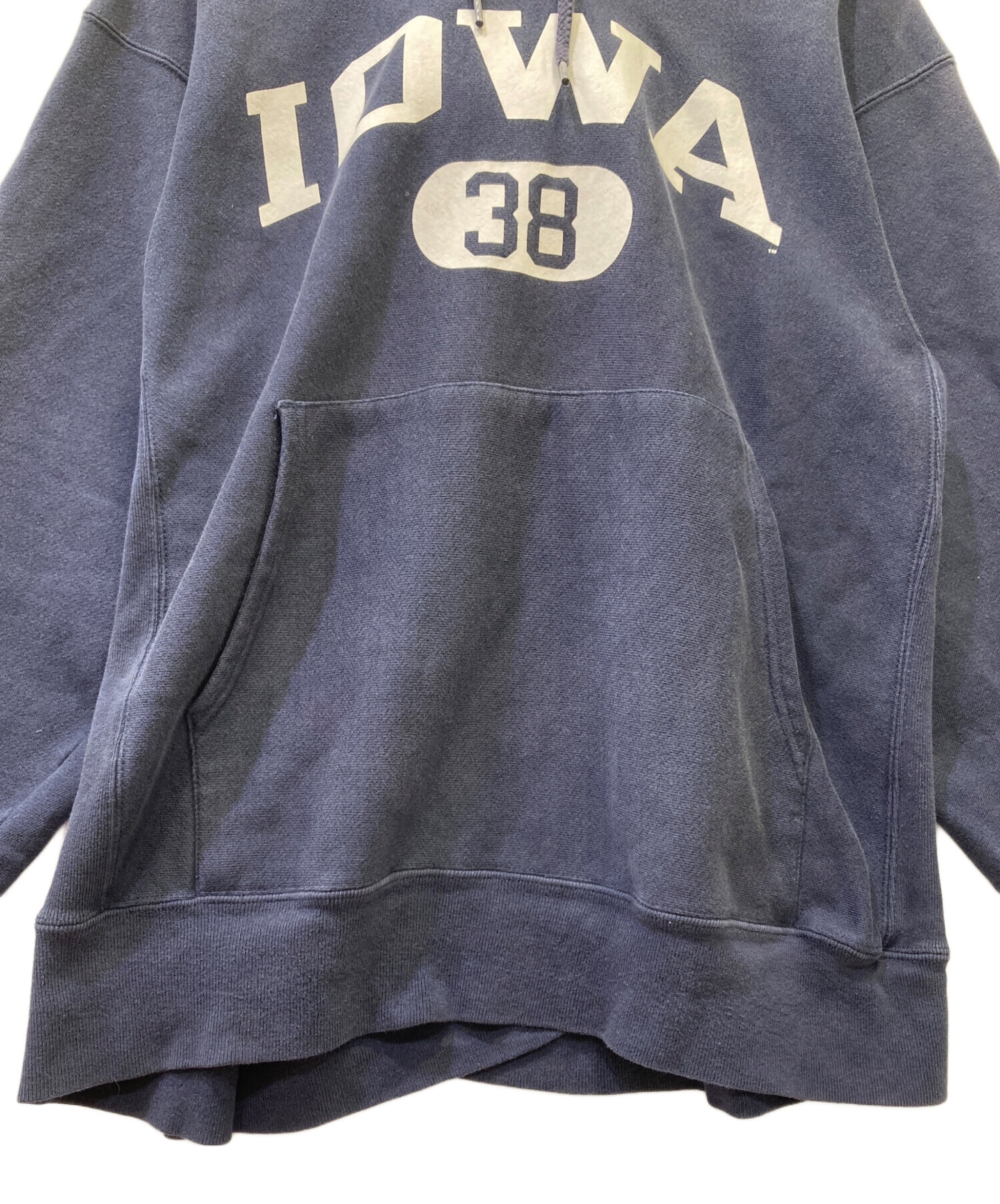 【00s】チャンピオン リバースウィーブ パーカー L 紺 企業ロゴ ネイビー REVERSE WEAVE 00s Championチャンピオン 無地 目無し リバース