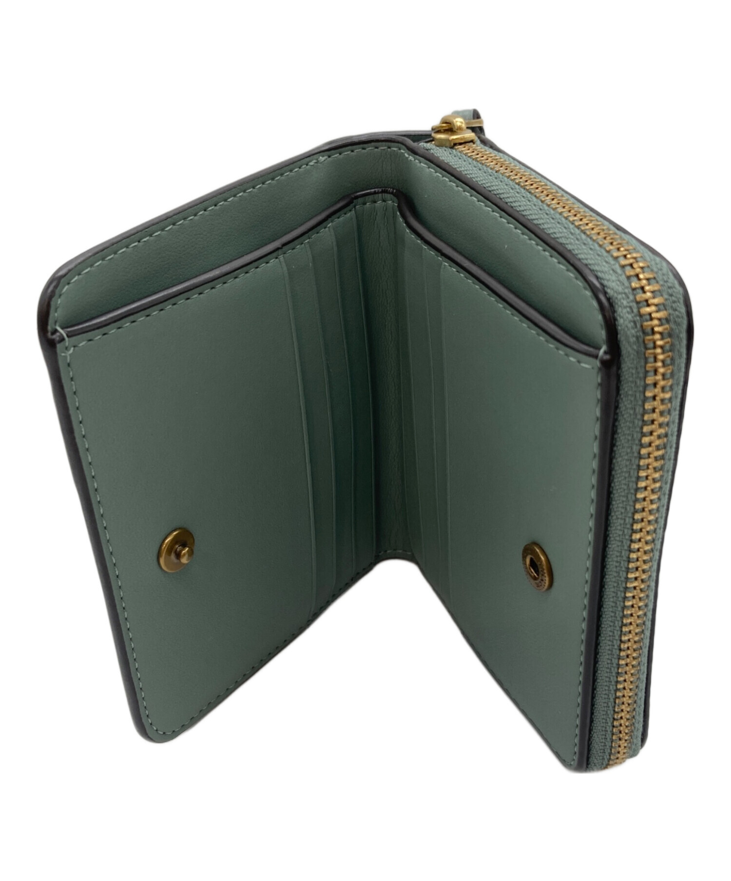 中古・古着通販】COACH (コーチ) 2つ折り財布 グリーン｜ブランド