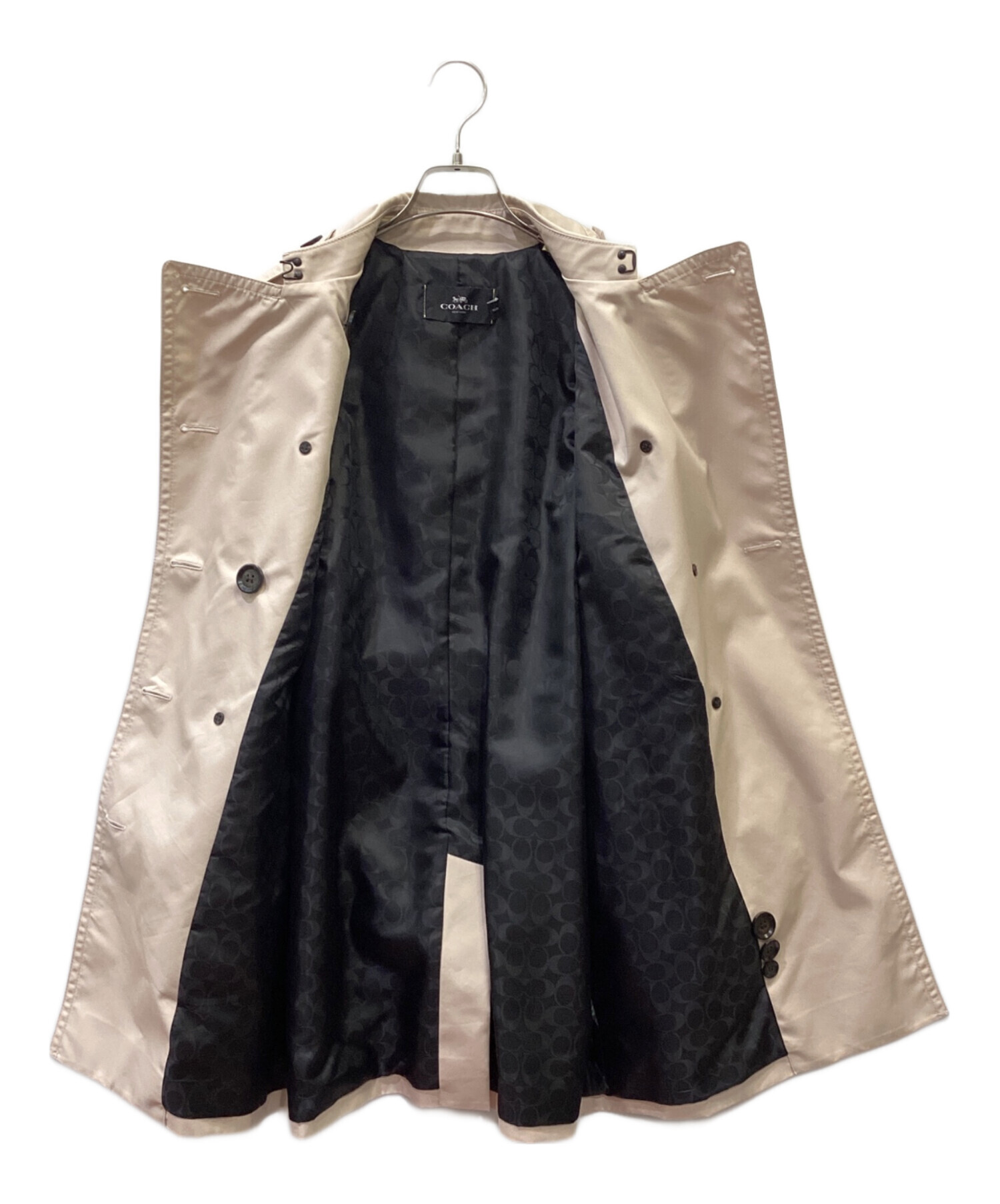 【新品未使用 タグ付】 COACH トレンチコート カバー付き 中古・古着通販】COACH (コーチ) トレンチコート ライトピンク サイズ