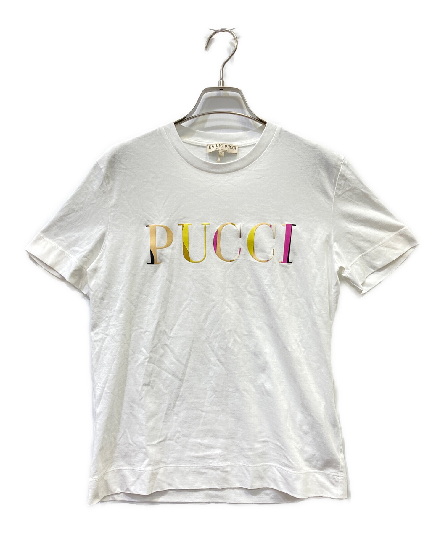 未使用 EMILIO PUCCI エミリオプッチ Tシャツ 白 中古・古着通販】Emilio Pucci (エミリオ プッチ) ロゴ半袖Tシャツ