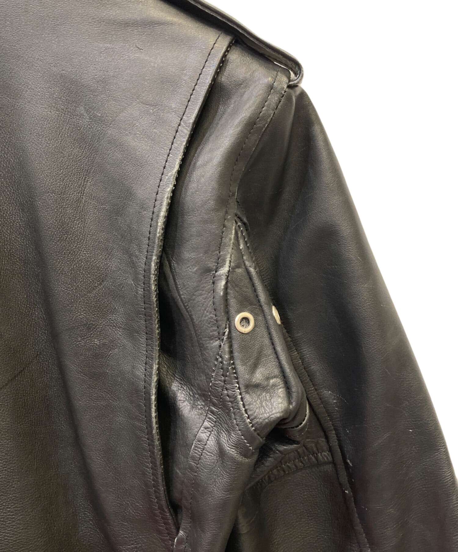 HORN WORKS★サイズM(38)ライダースジャケット中古品 パット UK 666 ルイスレザー ショット カドヤ ハーレー 即決！ 中古・古着通販HORN WORKS (ホーンワークス) ダブルライダース