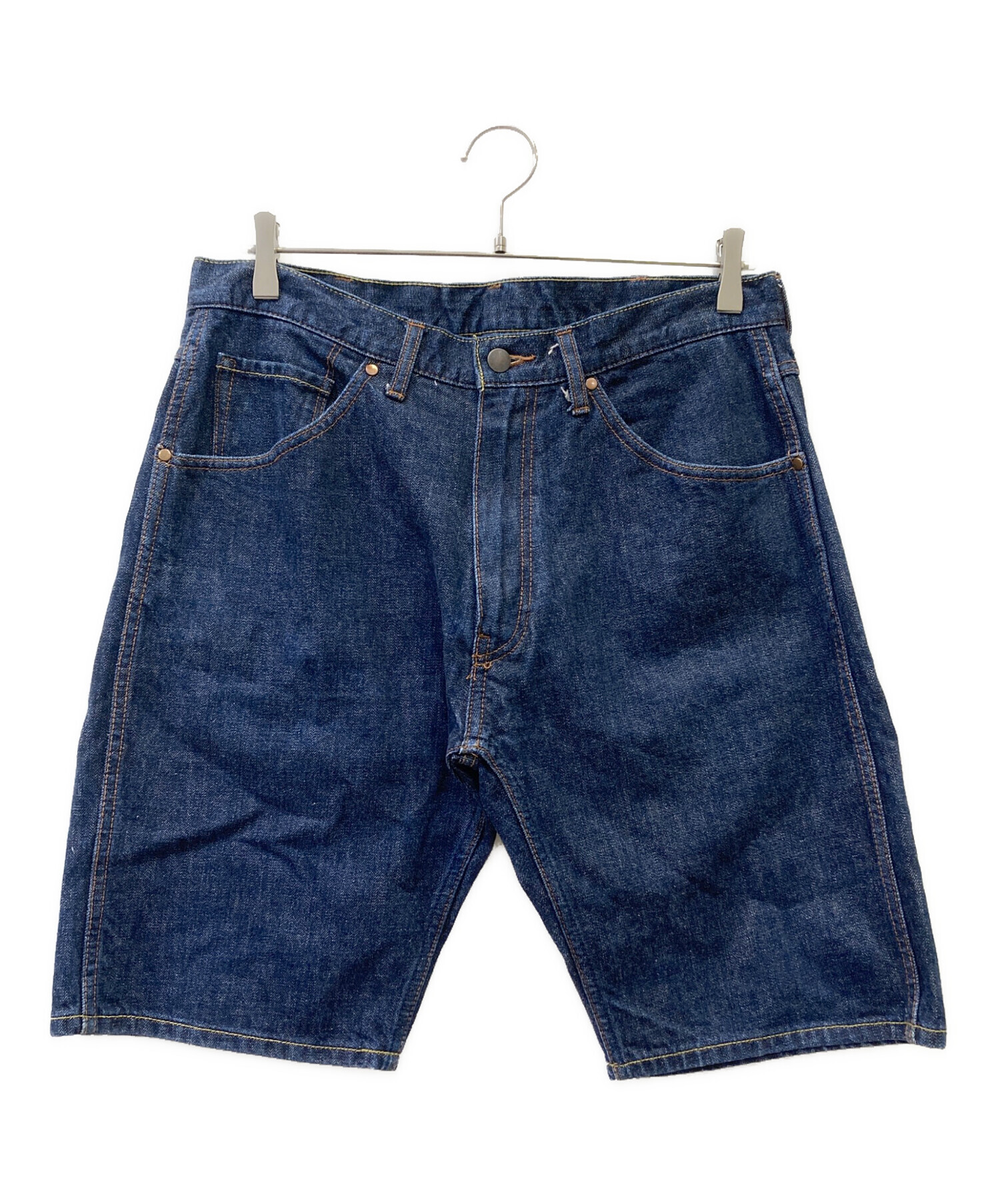 ★新品★ A BATHING APE エイプ ハーフパンツ デニム 総柄 L表記 中古・古着通販】A BATHING APE (ア ベイシング エイプ) デニムハーフ