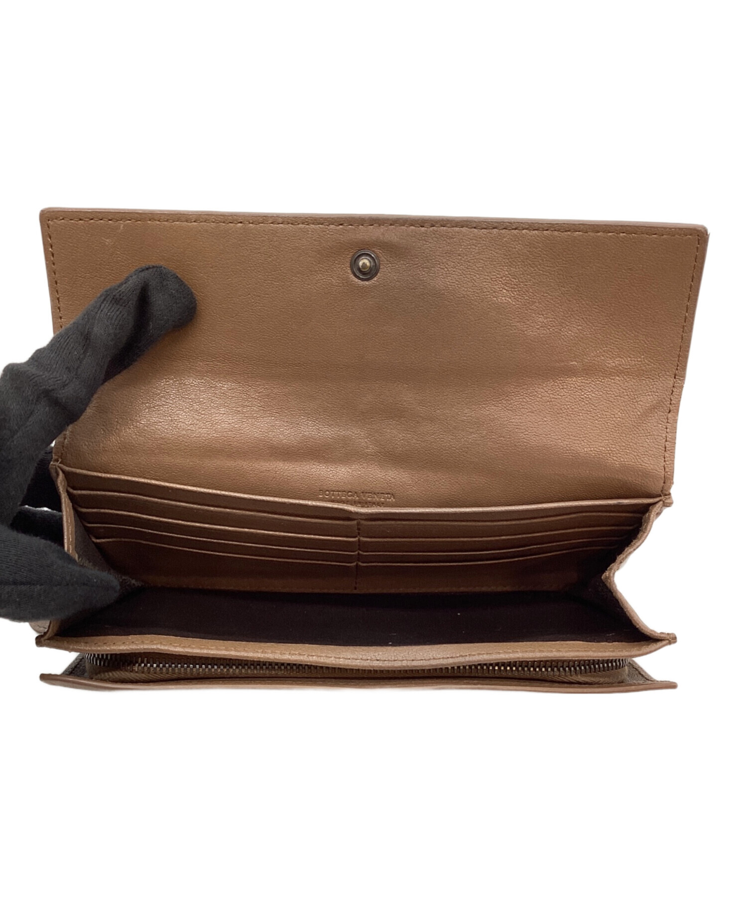 中古・古着通販】BOTTEGA VENETA (ボッテガベネタ) 長財布 ブラウン