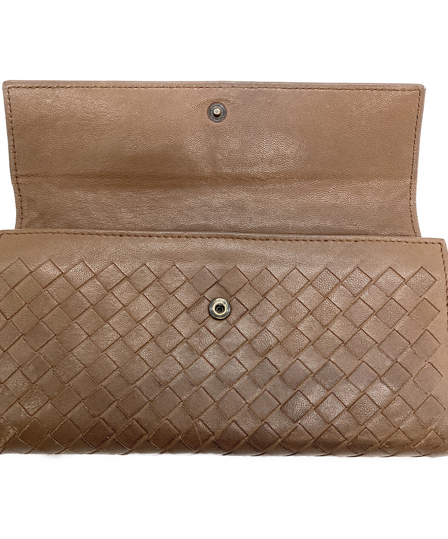 中古・古着通販】BOTTEGA VENETA (ボッテガベネタ) 長財布 ブラウン