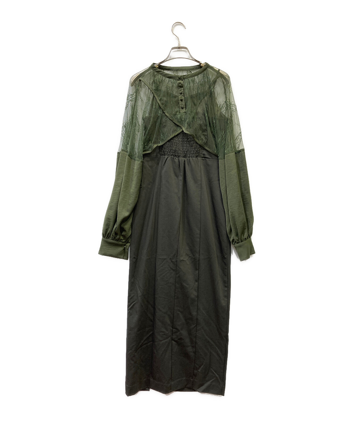 中古・古着通販】Ezick (エジック) 長袖ワンピース グリーン サイズ:F