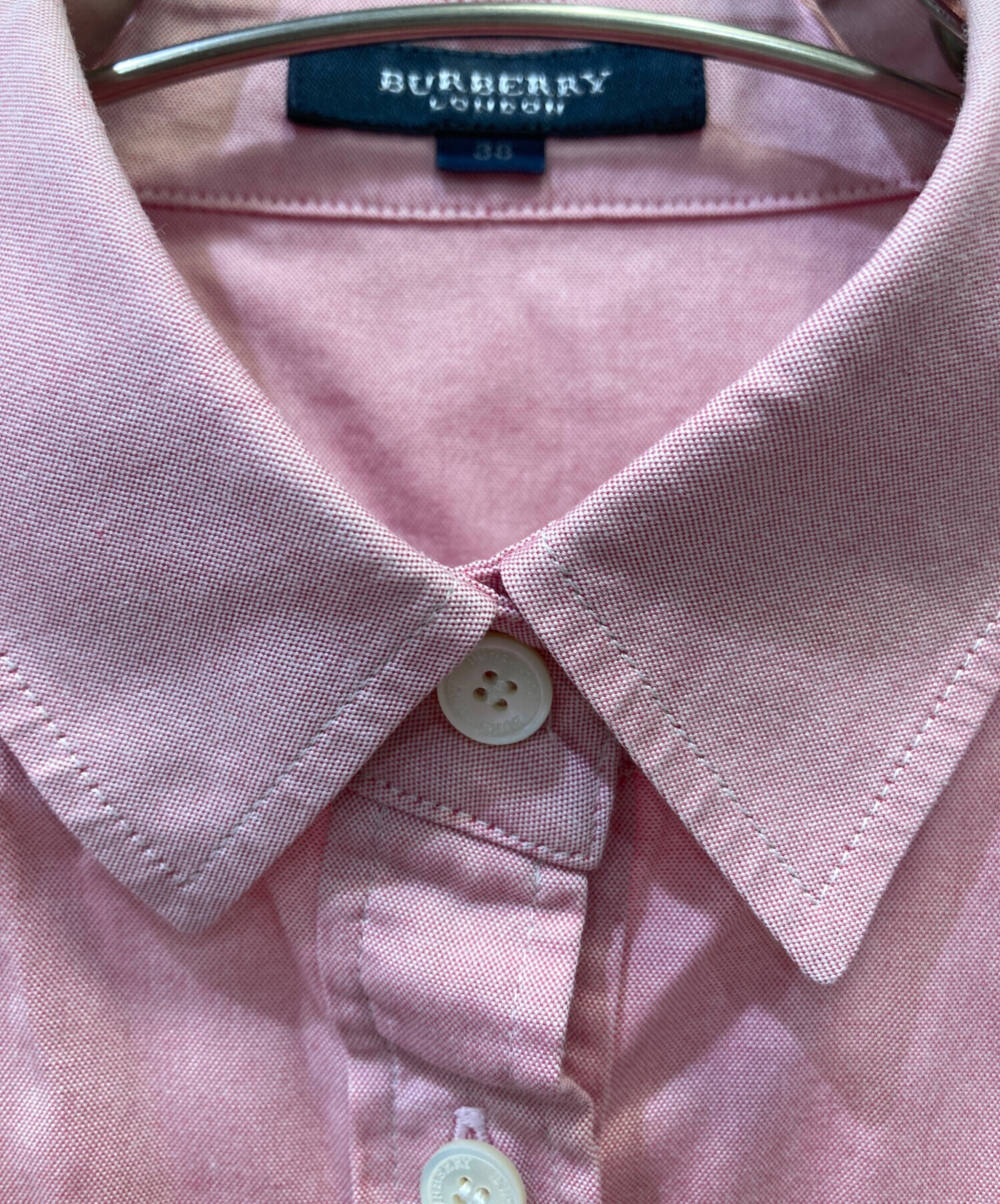 中古・古着通販】BURBERRY (バーバリー) 長袖シャツ ピンク サイズ:38 