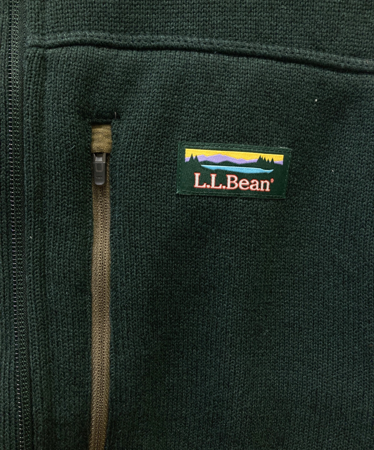 00s MEXICO製 L.L.Beanエルエルビーン フリースベスト グリーン L.L.Bean - 古着 エルエルビーン L.L.Bean フリース ベスト フルジップ
