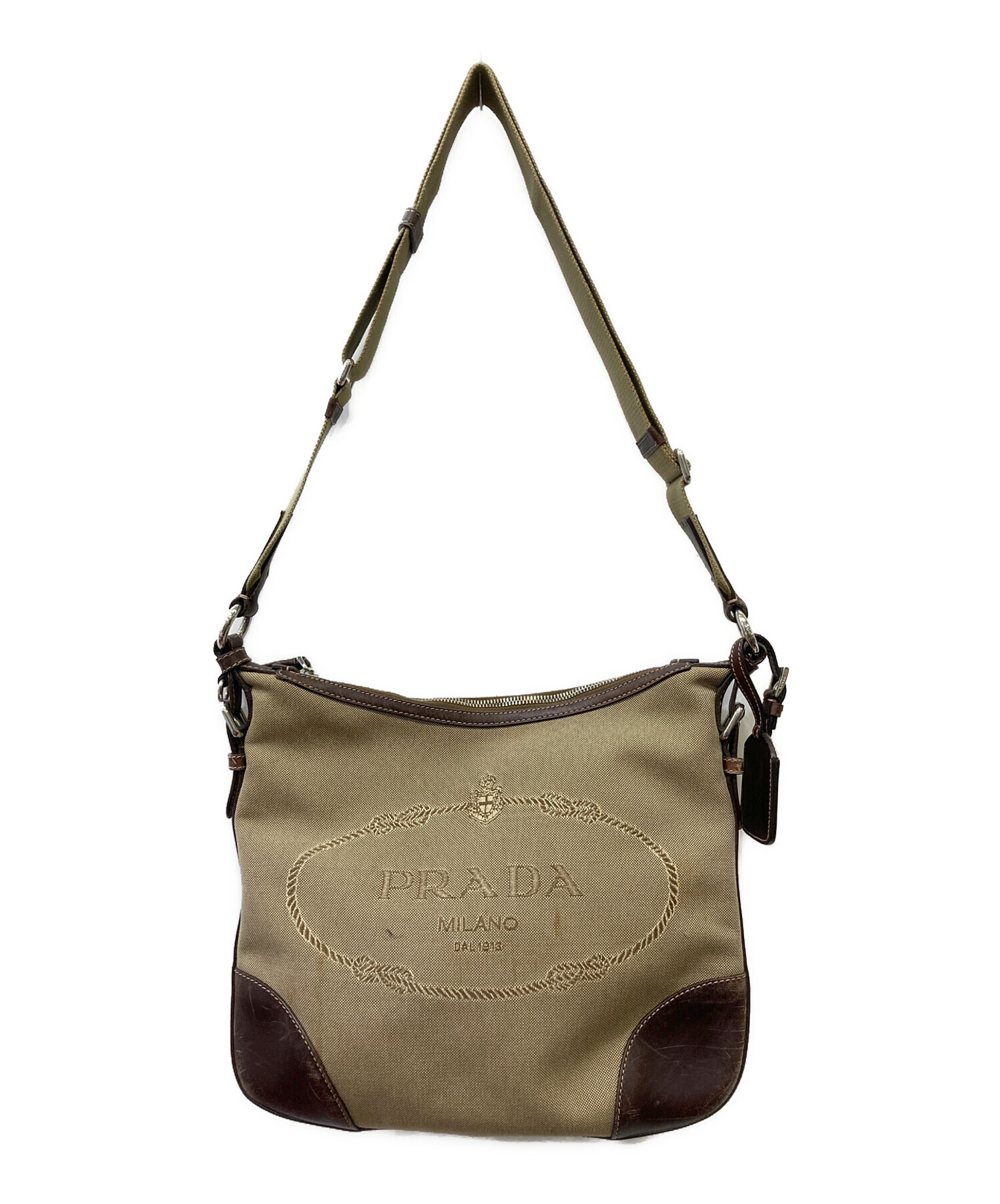 中古・古着通販】PRADA (プラダ) ショルダーバッグ ベージュ×ブラウン 