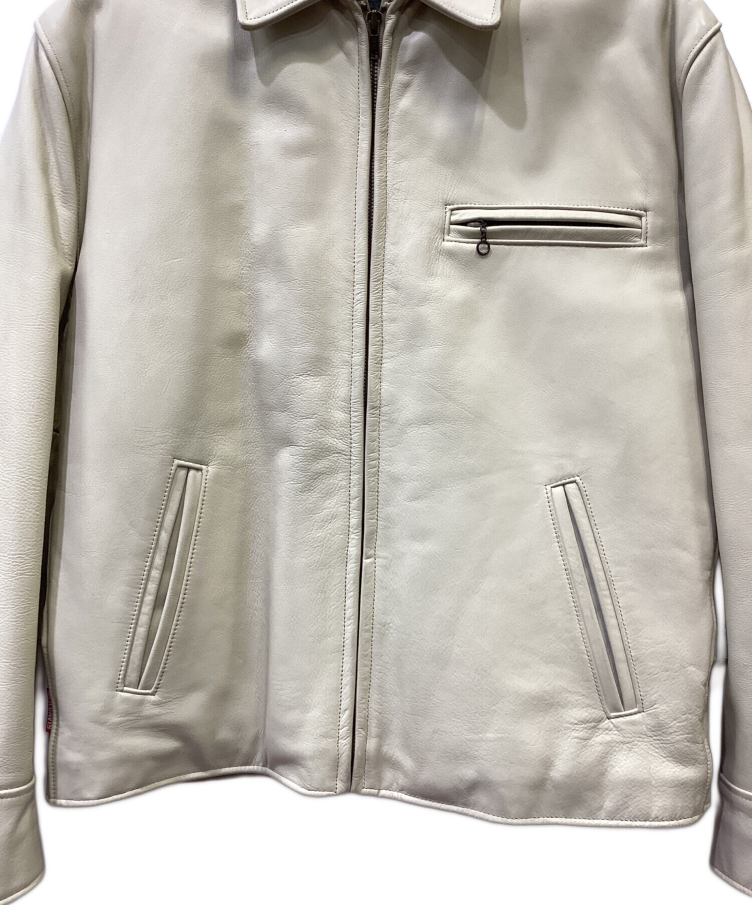 中古・古着通販】BEN DAVIS (ベンデイビス) レザージャケット ベージュ 中古・古着通販】BEN DAVIS (ベンデイビス) レザージャケット ベージュ